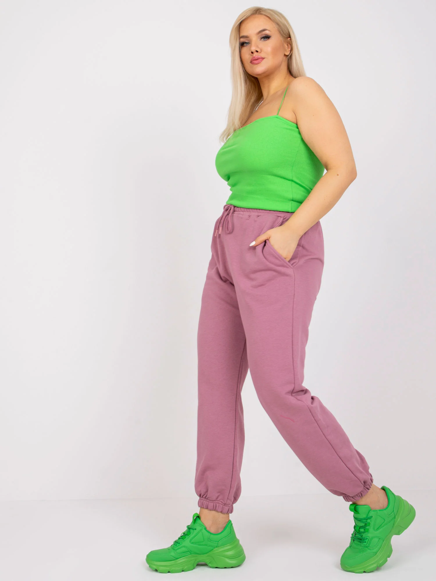 Pantaloni Trening Dama Lunga, Sport, BASIC FEEL GOOD, Roz Casual Marimi Mari - imagine 2