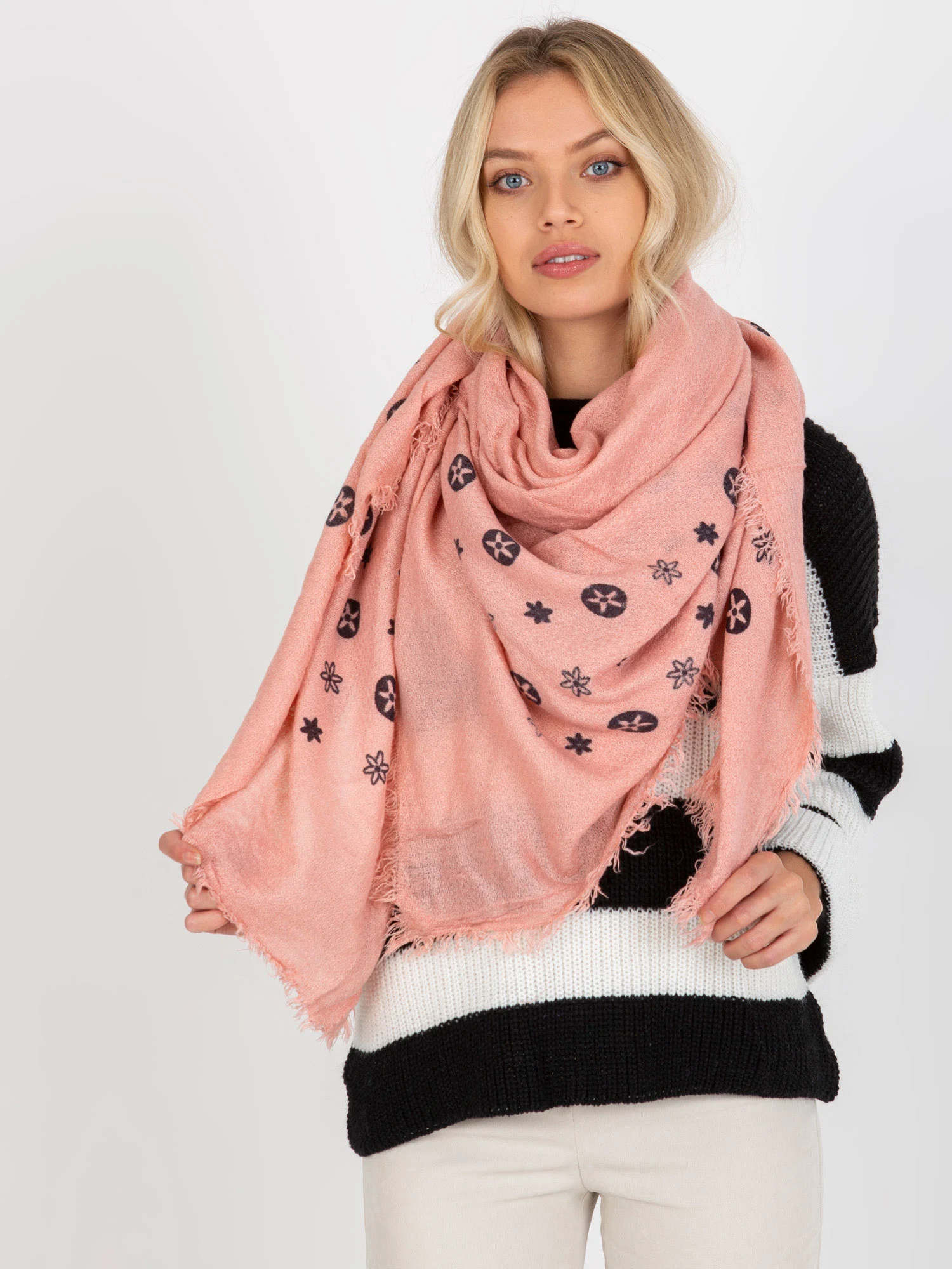 Bandana Dama Imprimat, Acril, Fashion Hunters, Roz - imagine 3
