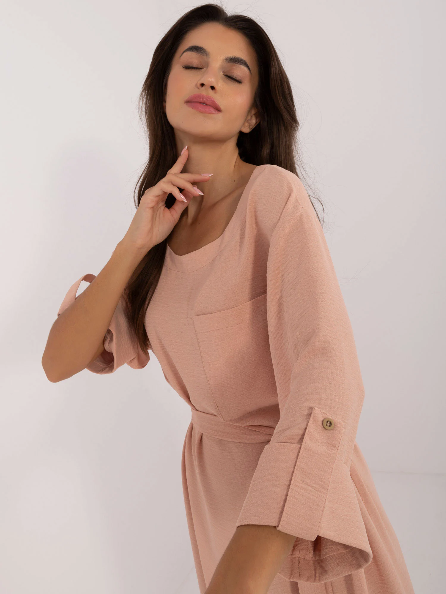 Rochie Dama Midi, Rochie dreapta, LAKERTA, Piersica Eleganta Office - Image 5