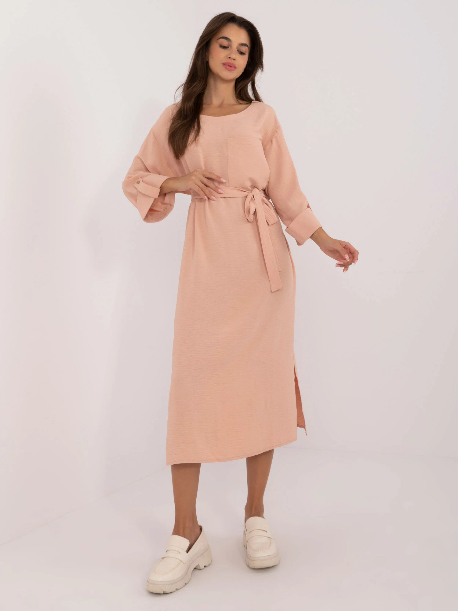 Rochie Dama Midi, Rochie dreapta, LAKERTA, Piersica Eleganta Office - Image 4