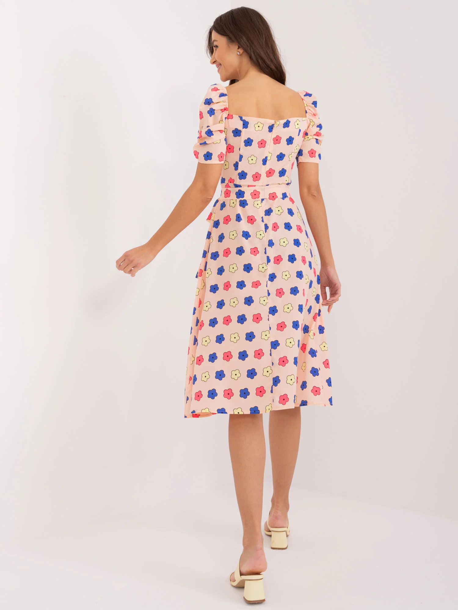 Rochie Dama Mini, Floral, LAKERTA, Piersica de Vara - imagine 3