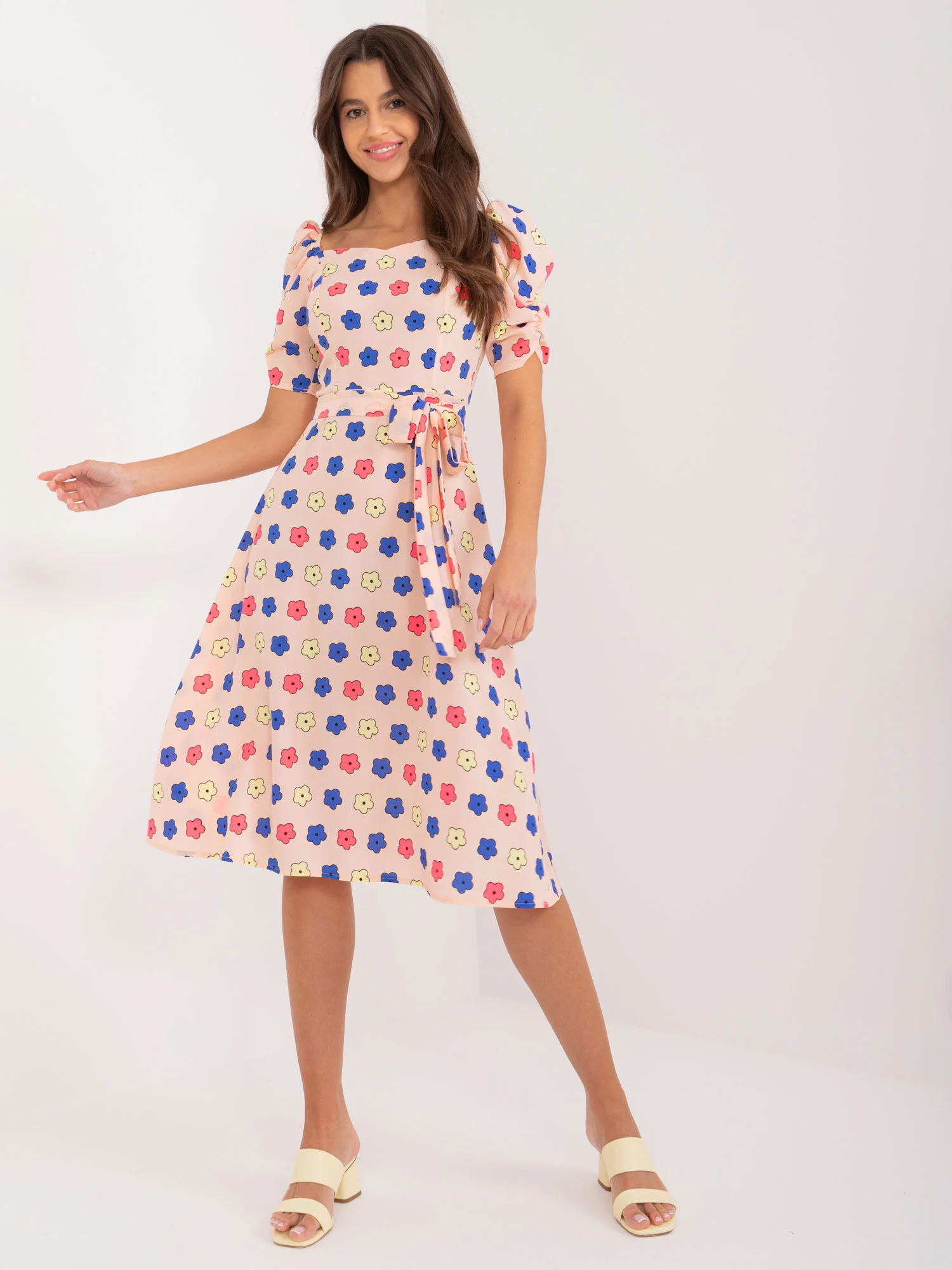 Rochie Dama Mini, Floral, LAKERTA, Piersica de Vara - imagine 2