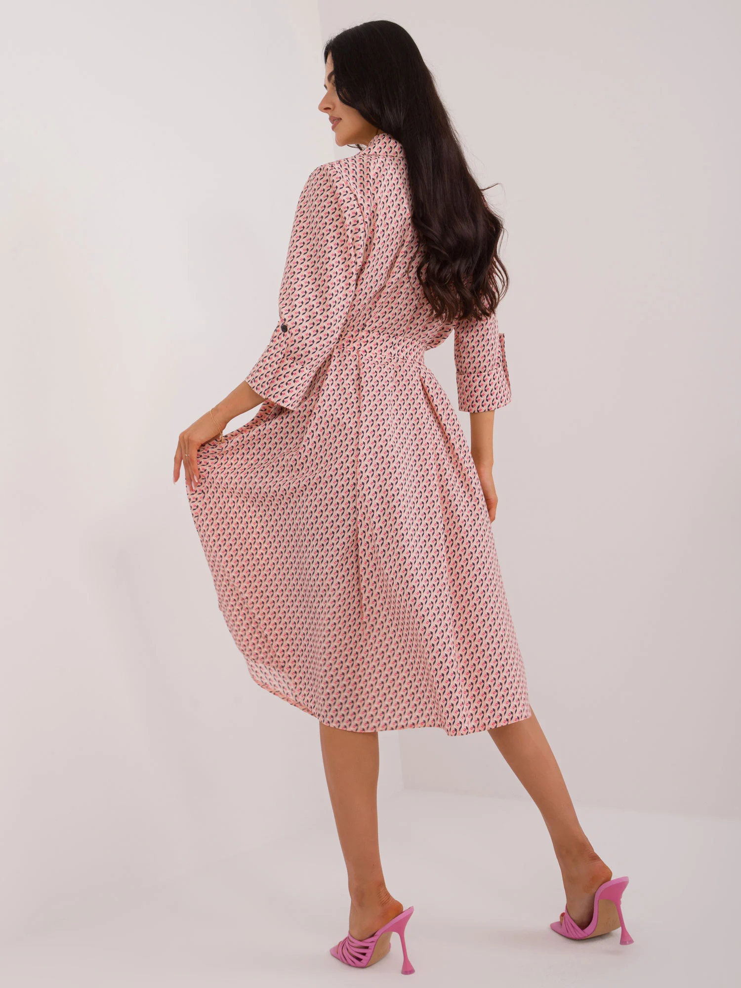 Rochie Dama Midi, Lejera, LAKERTA, Piersica Eleganta Office - Image 4