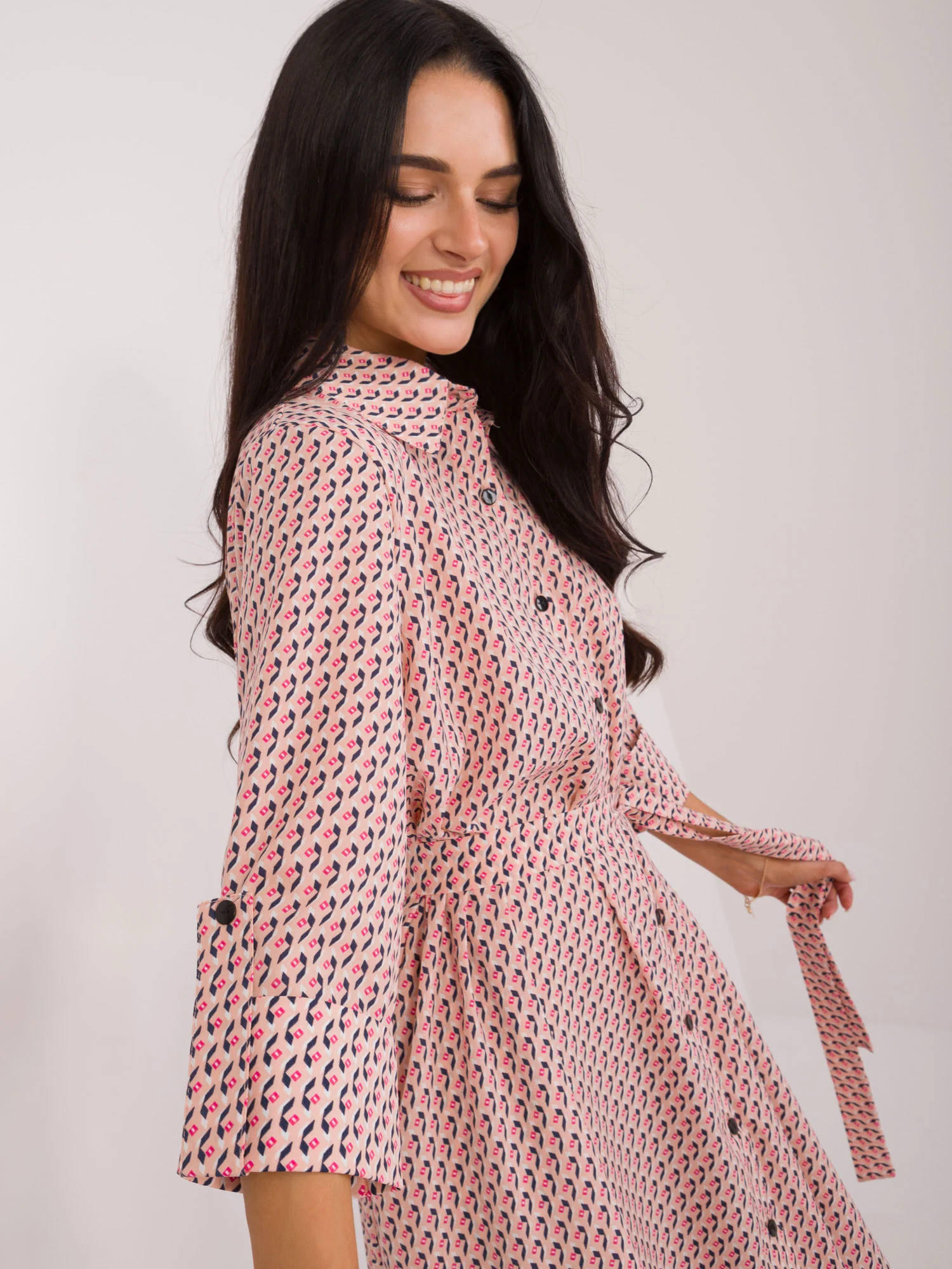 Rochie Dama Midi, Lejera, LAKERTA, Piersica Eleganta Office - Image 2