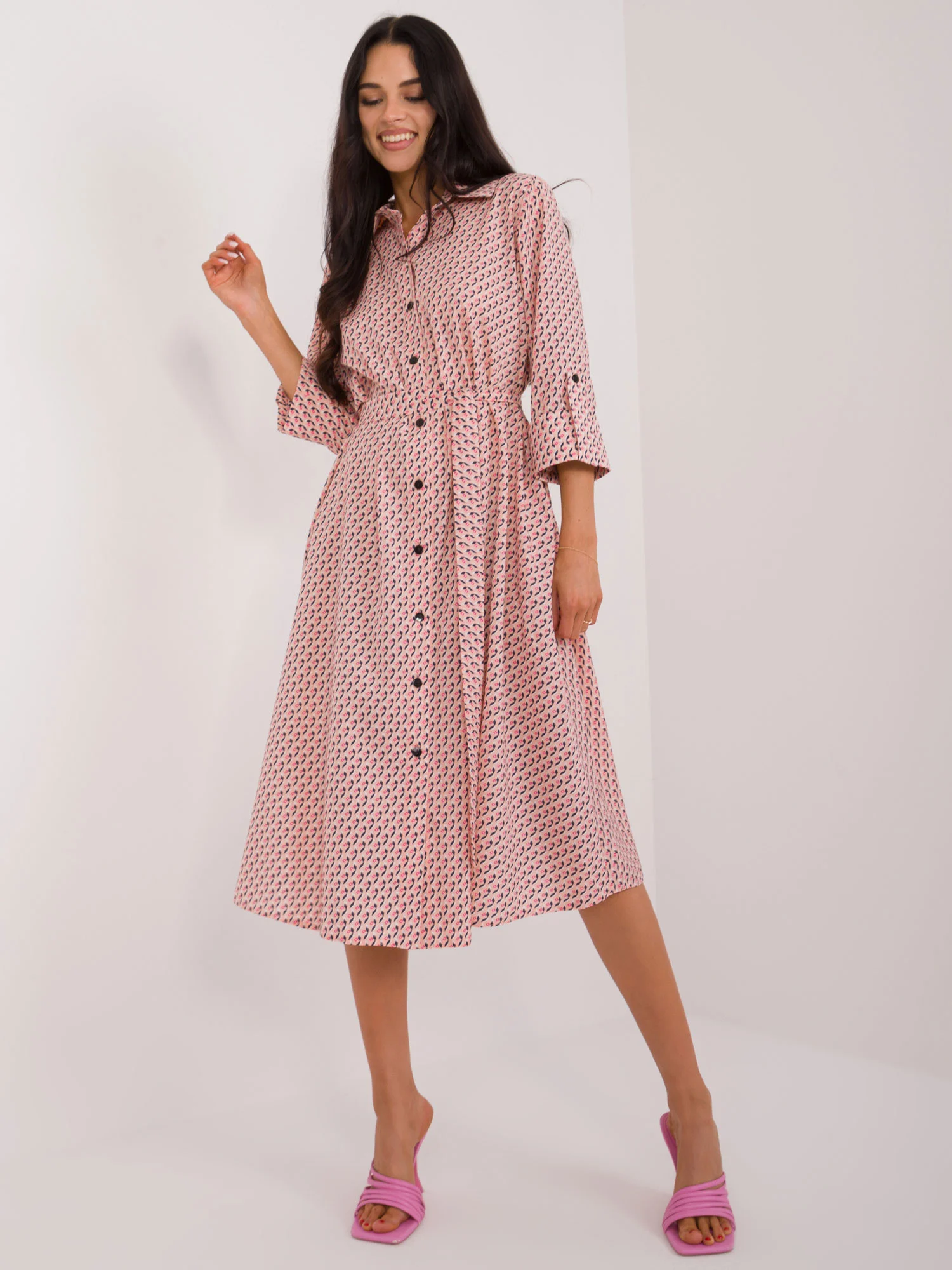 Rochie Dama Midi, Lejera, LAKERTA, Piersica Eleganta Office - Image 5