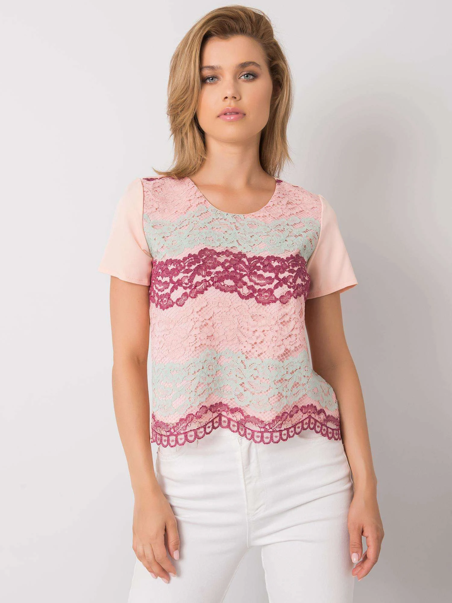 Bluza Dama Mini, Decolteu rotund, LAKERTA, Bordo Casual - imagine 4