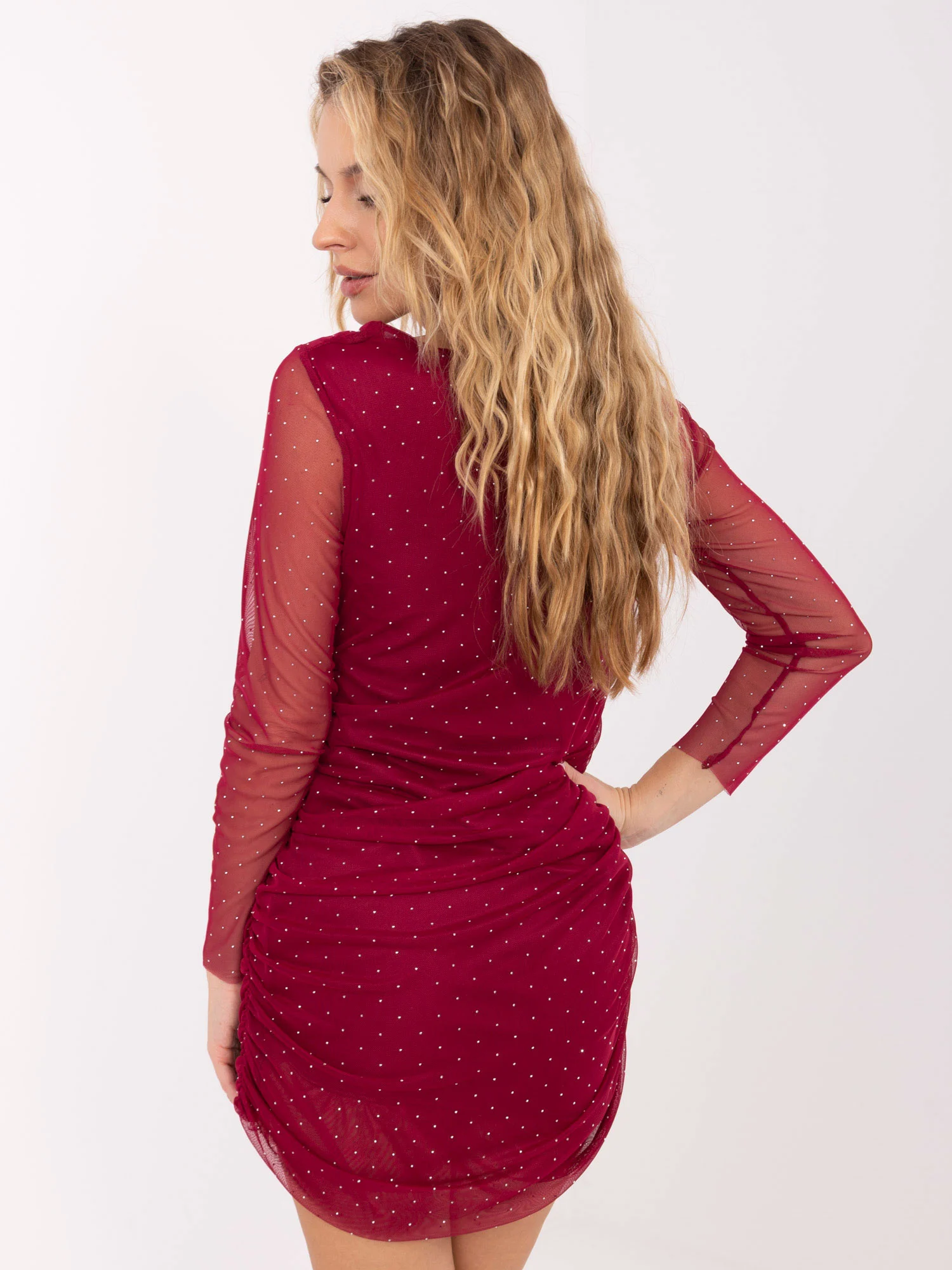 Rochie Dama Maxi, Rochie creion, ITALY MODA, Bordo de Petrecere - Image 6