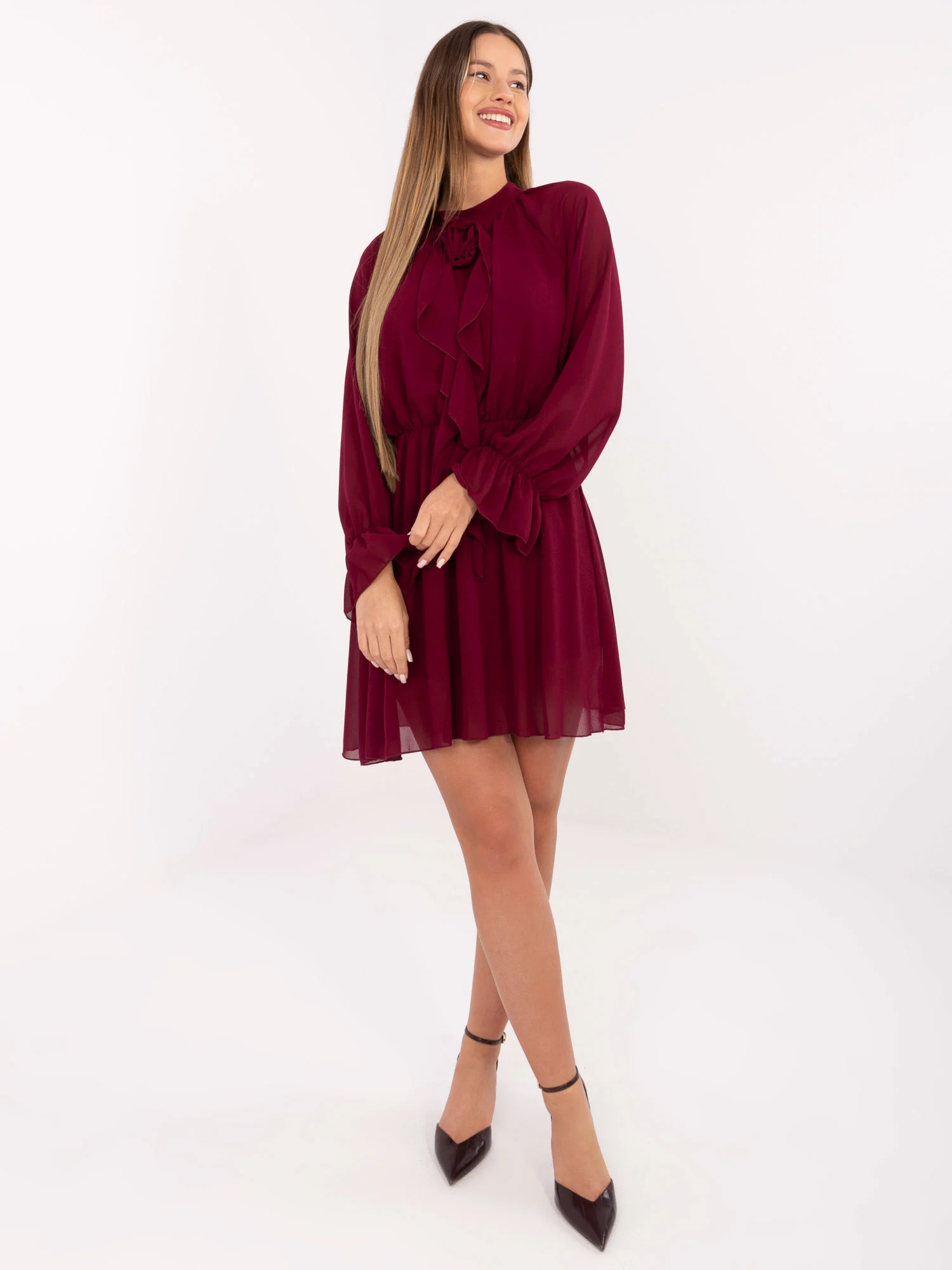 Rochie Dama Maxi, Lejera, RUE PARIS, Bordo de Petrecere - imagine 3