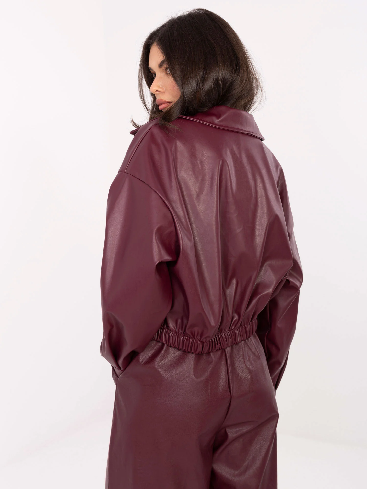 Jacheta Dama Mini, Guler inalt, RUE PARIS, Bordo de Vara - imagine 3