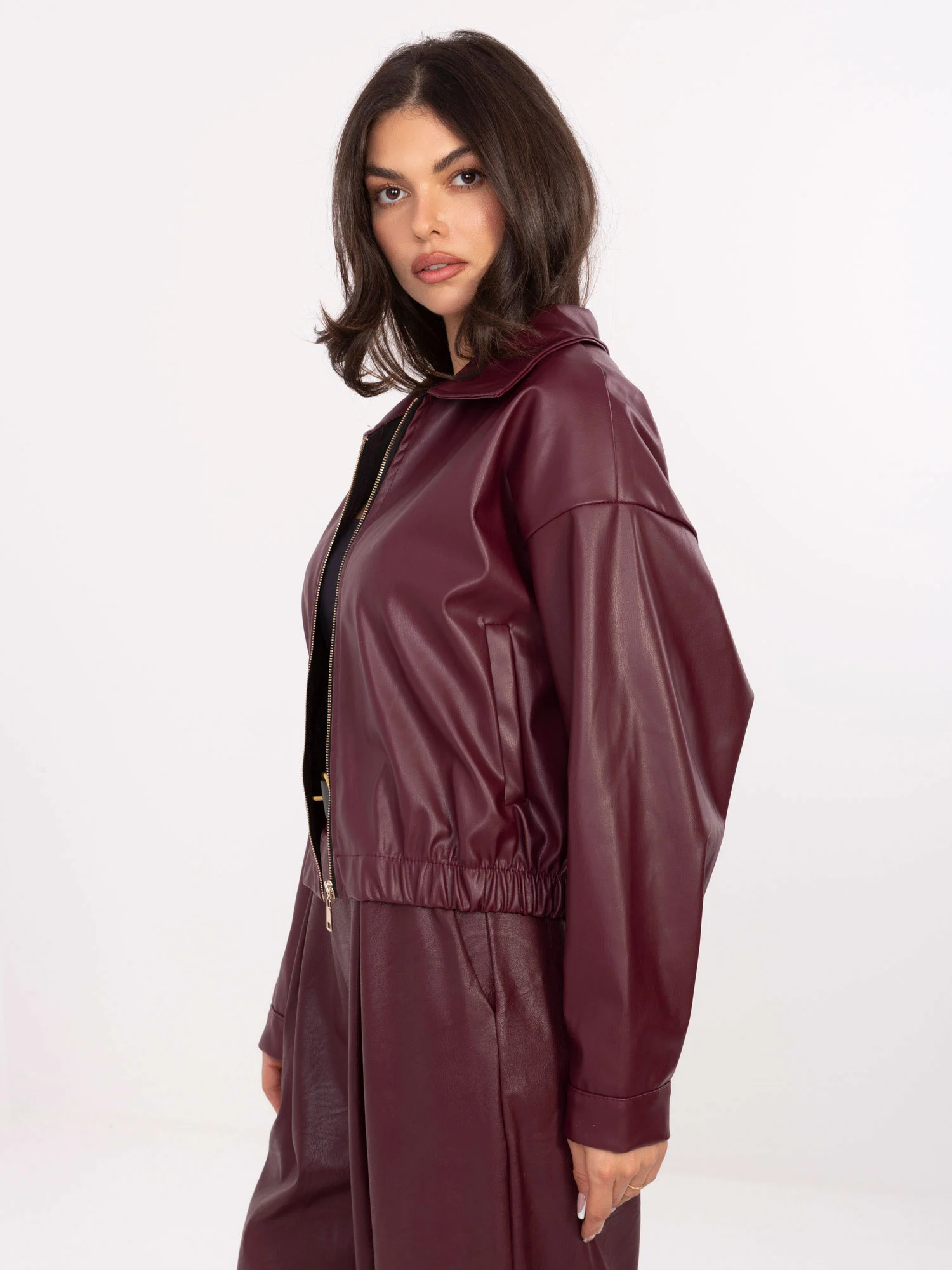 Jacheta Dama Mini, Guler inalt, RUE PARIS, Bordo de Vara - imagine 2