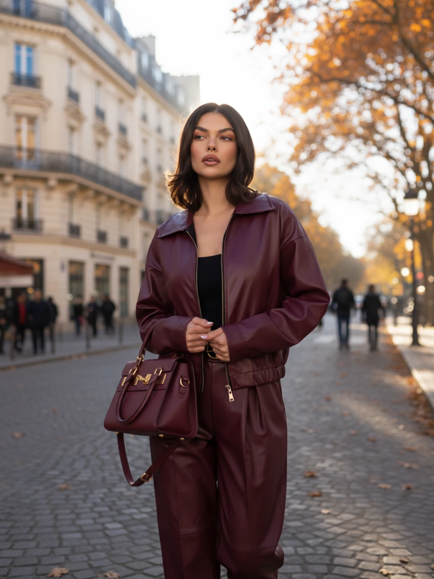 Jacheta Dama Mini, Guler inalt, RUE PARIS, Bordo de Vara - imagine 6