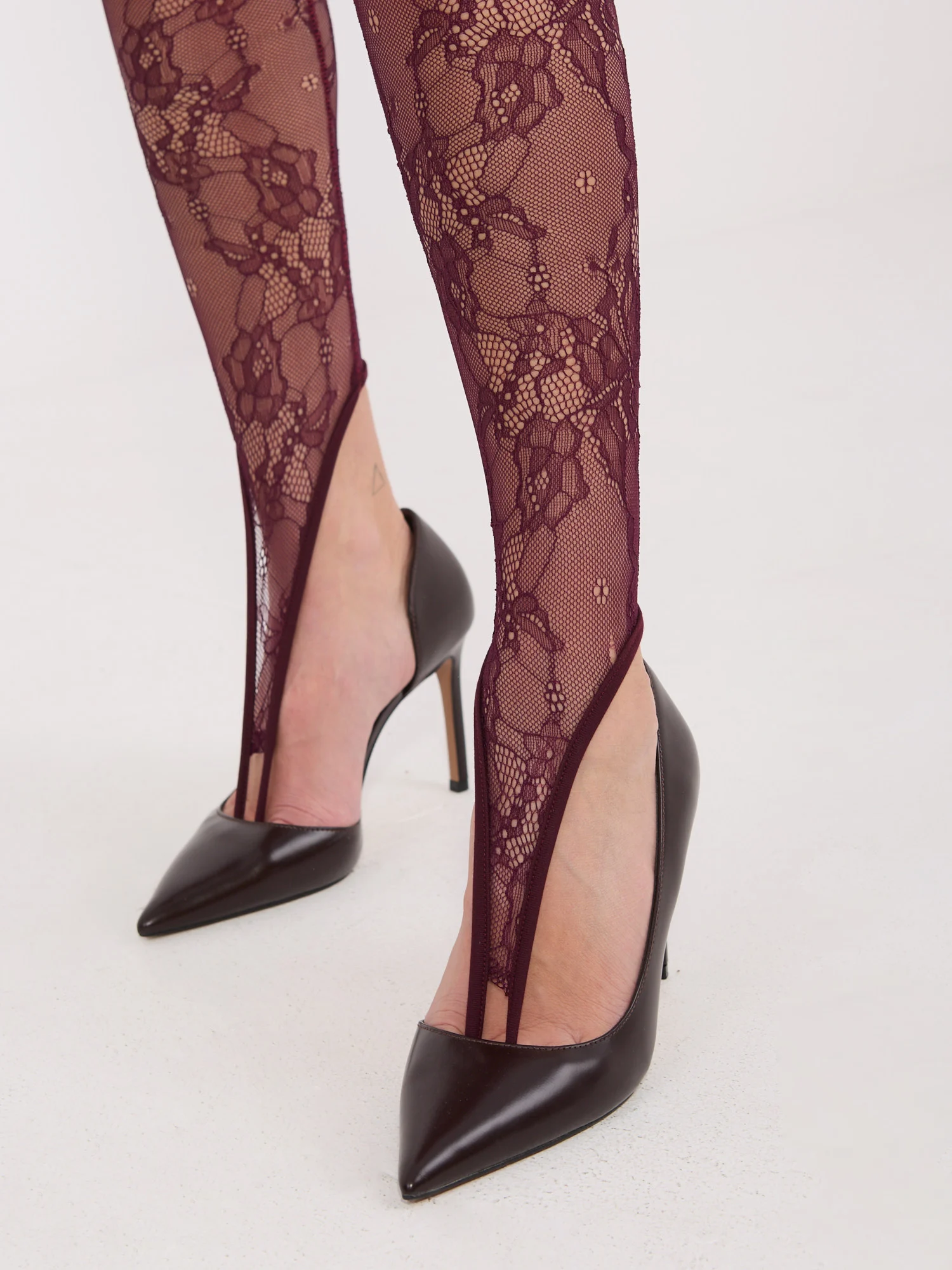 Pantaloni Dama Dantela, Elegant, ITALY MODA, Bordo Eleganta - imagine 6
