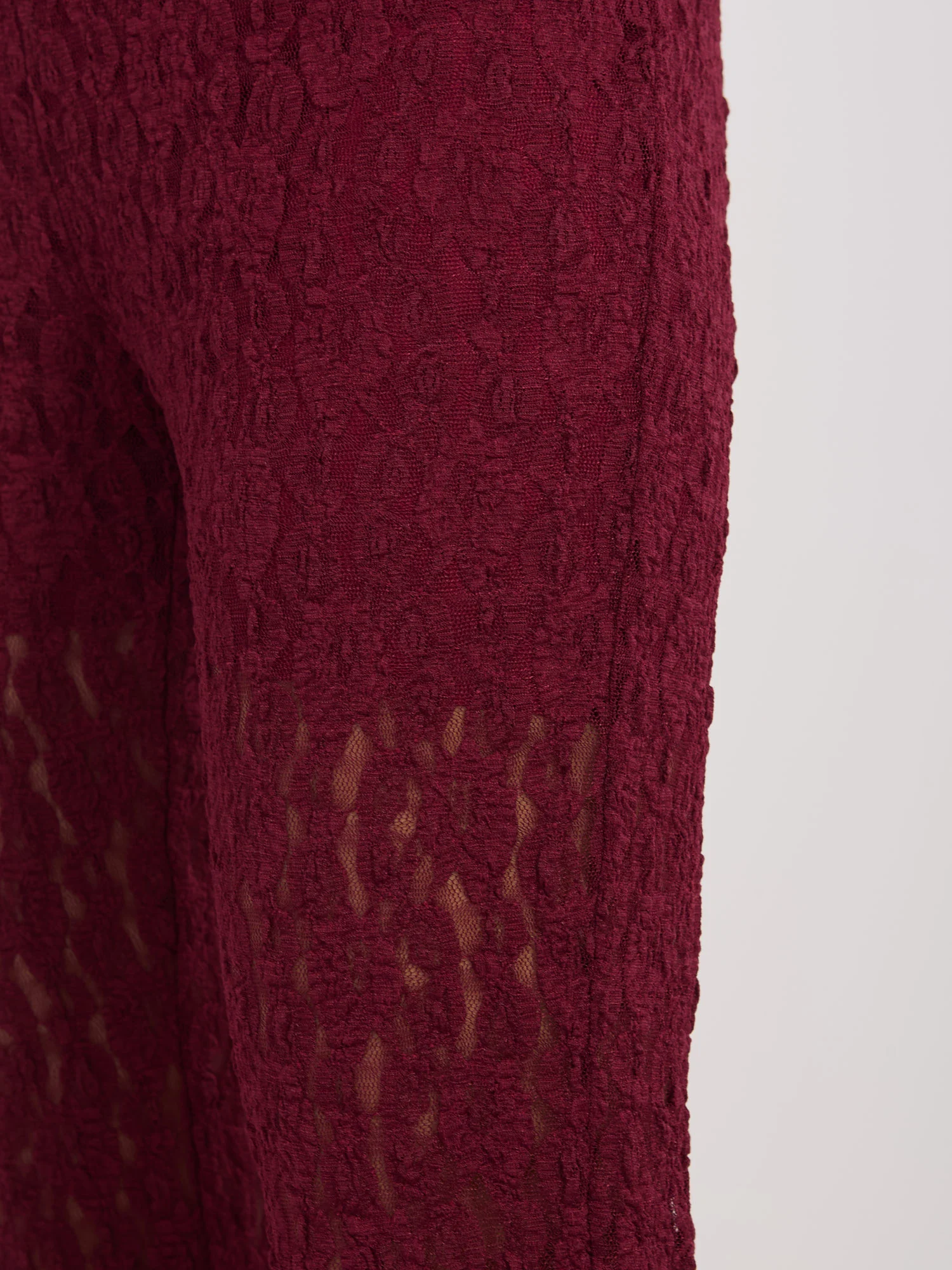 Pantaloni Dama Lunga, Dantela, ITALY MODA, Bordo de Petrecere - imagine 4