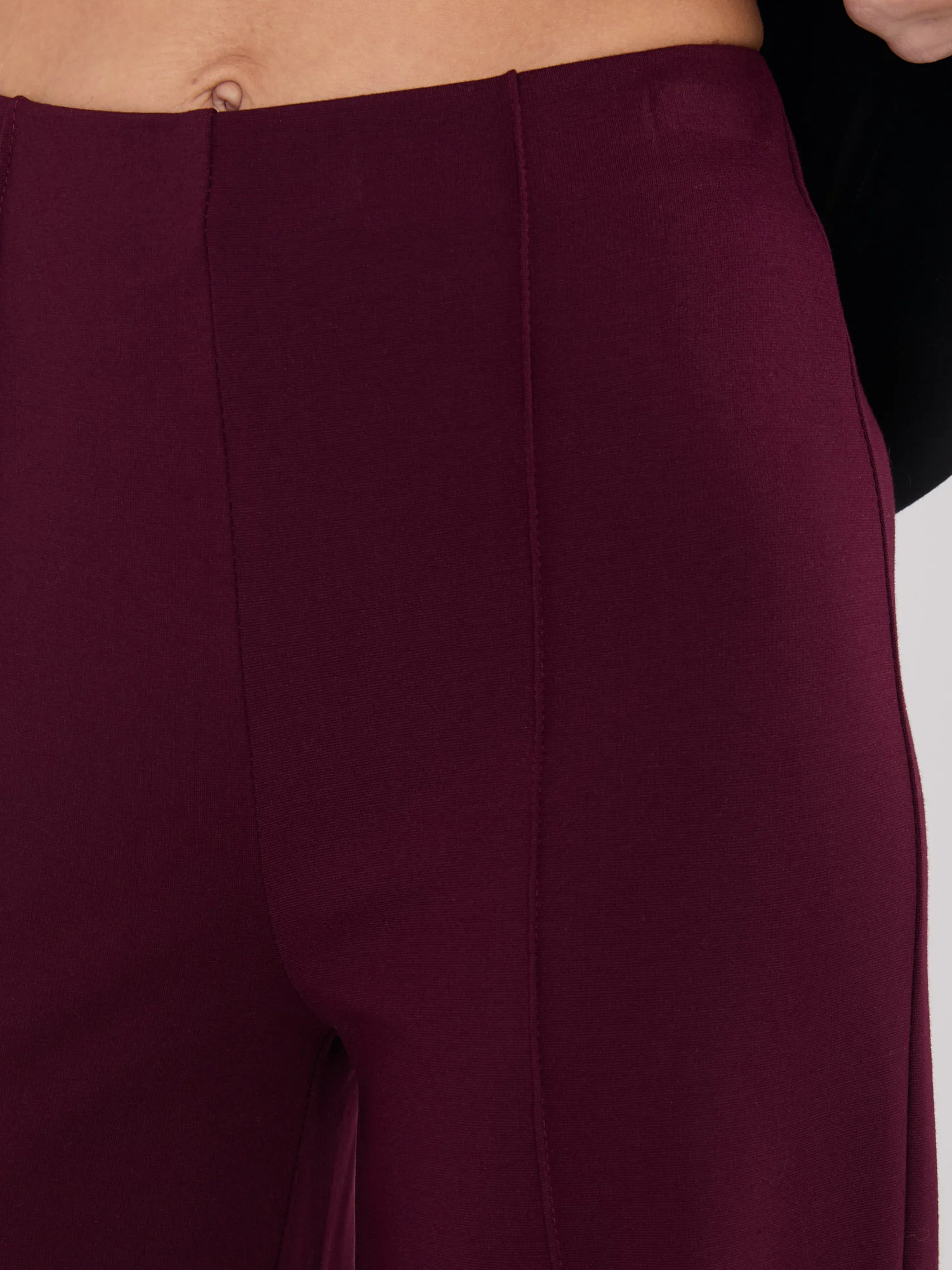 Pantaloni Dama Larga, Guler inalt, RUE PARIS, Bordo Eleganta Office - imagine 4