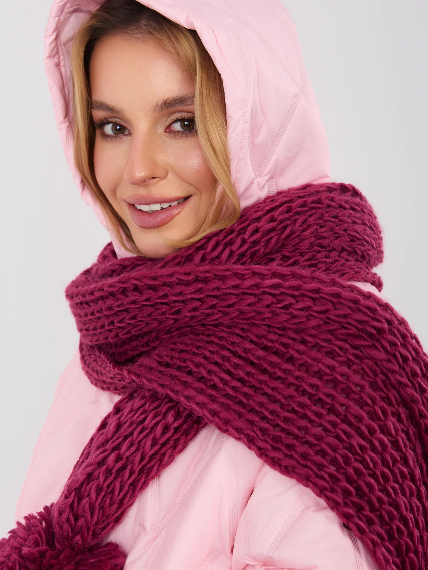 Esarfa Dama Acril, Fashion Hunters, Bordo - imagine 2