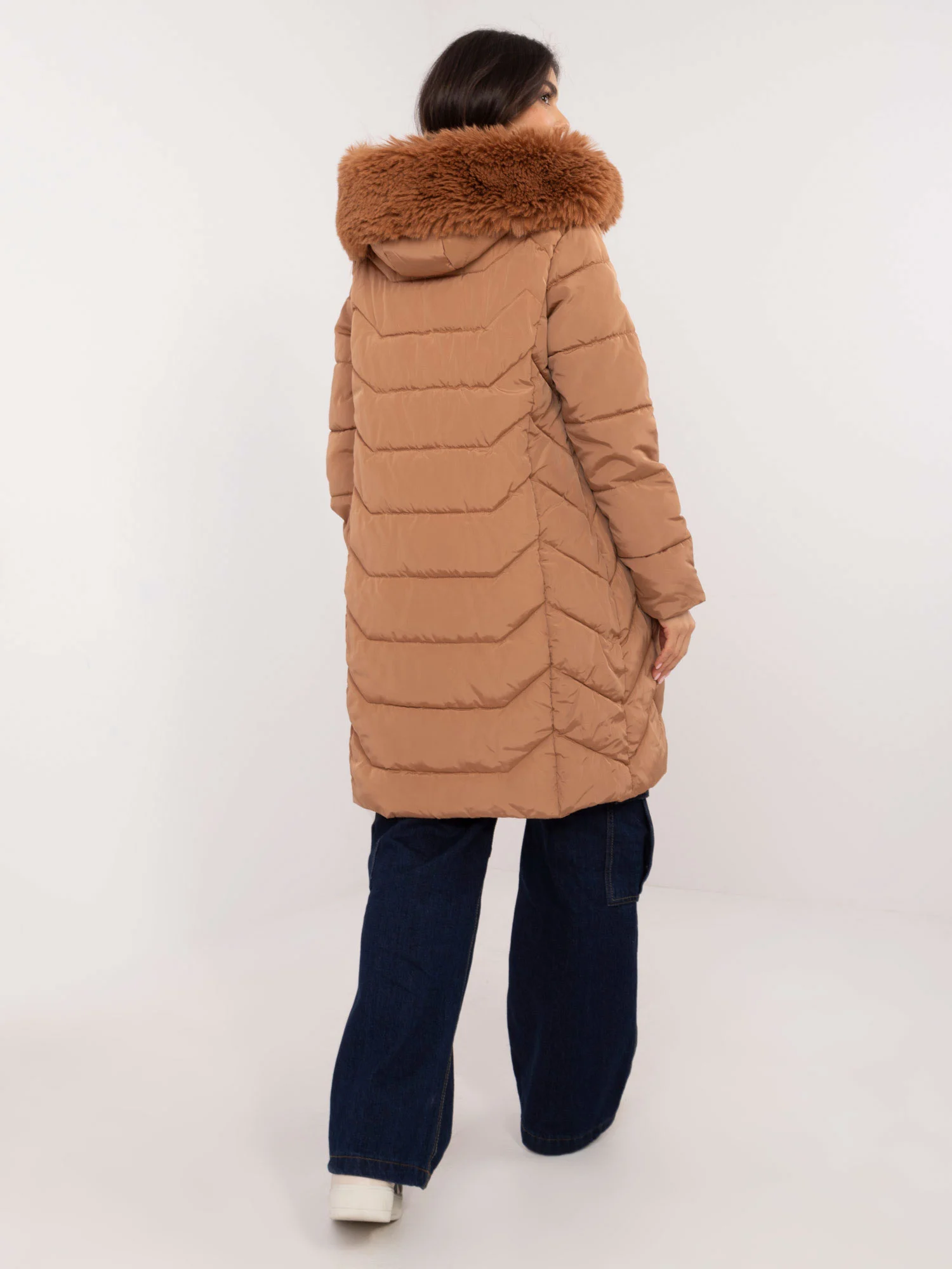 Jacheta Dama Maneca lunga, Guler inalt, SKORP, Camel Casual Marimi Mari - imagine 2
