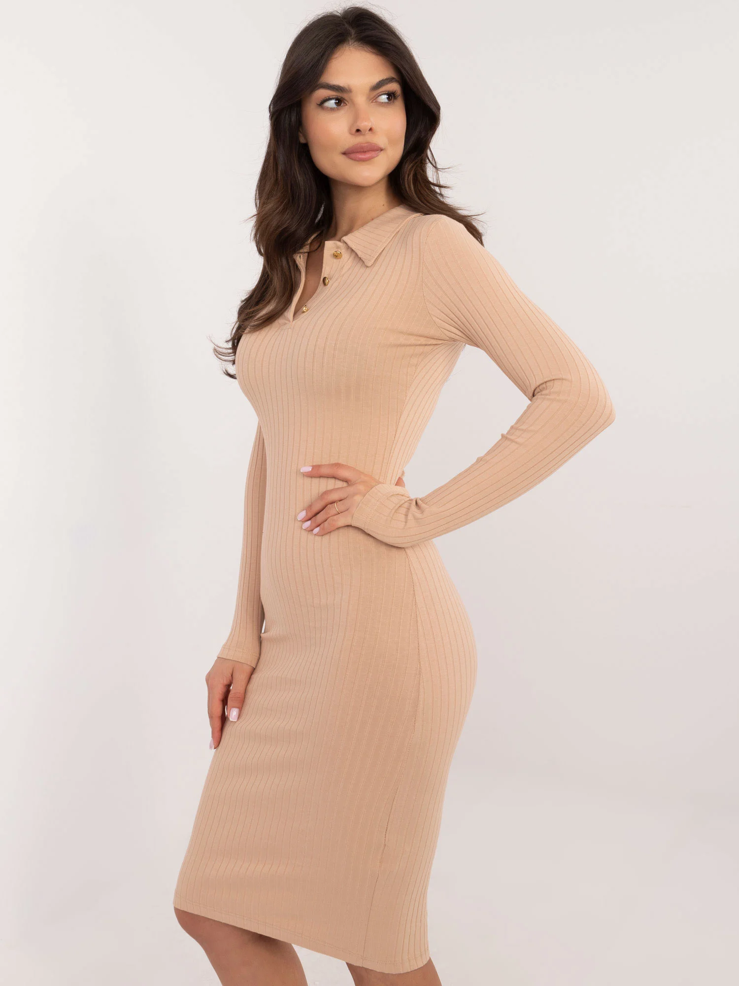 Rochie Dama Maxi, Dungi, RELEVANCE, Camel - Image 3