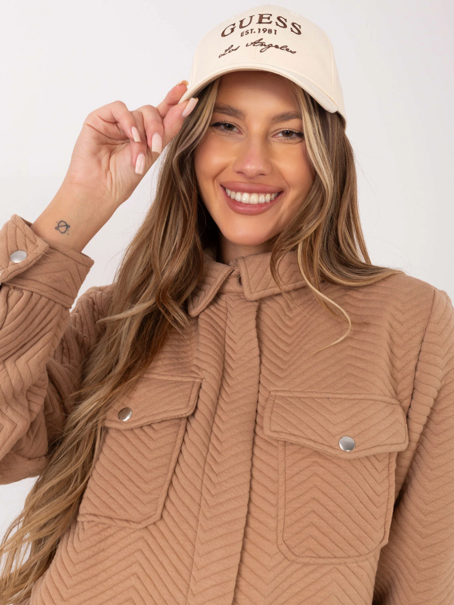 Jacheta Dama Maneca lunga, Decolteu cu guler, RUE PARIS, Camel de Vara - imagine 6