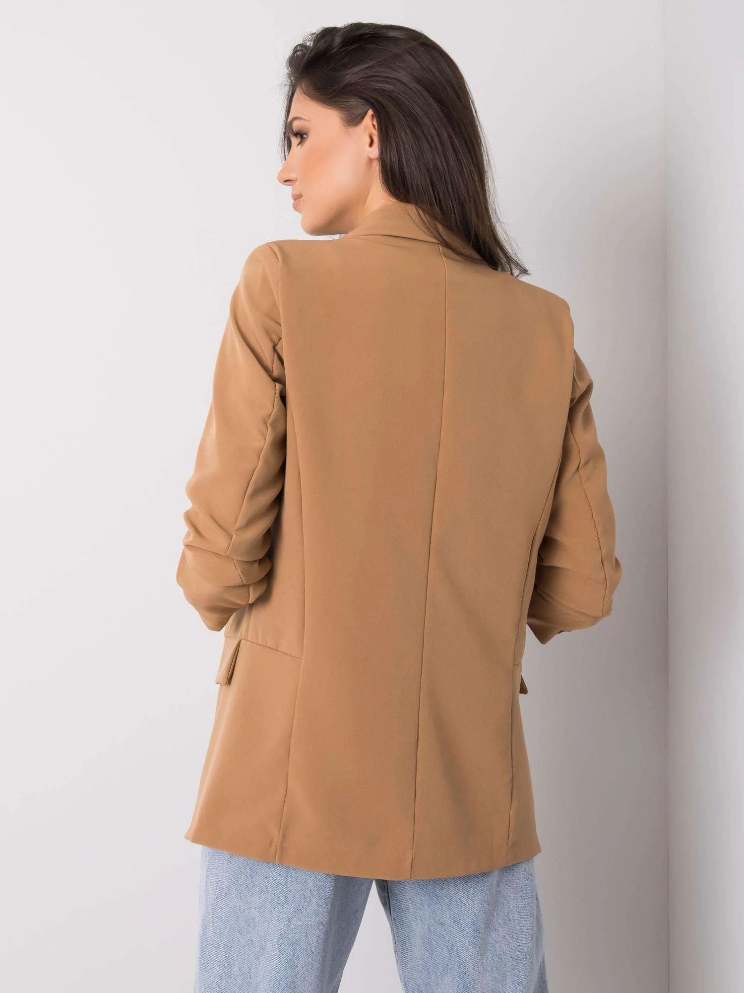 Sacou Dama Poliester, Och Bella, Camel - imagine 3