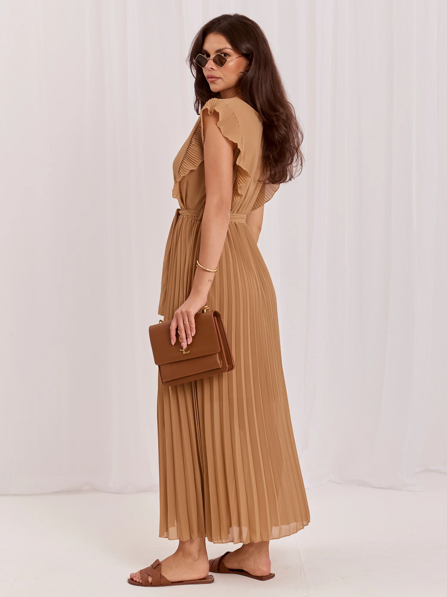Rochie Dama Midi, Lejera, RUE PARIS, Camel de Vara - imagine 2