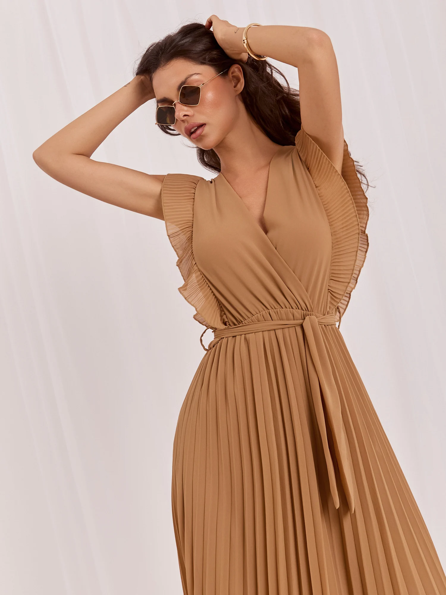 Rochie Dama Midi, Lejera, RUE PARIS, Camel de Vara - imagine 6
