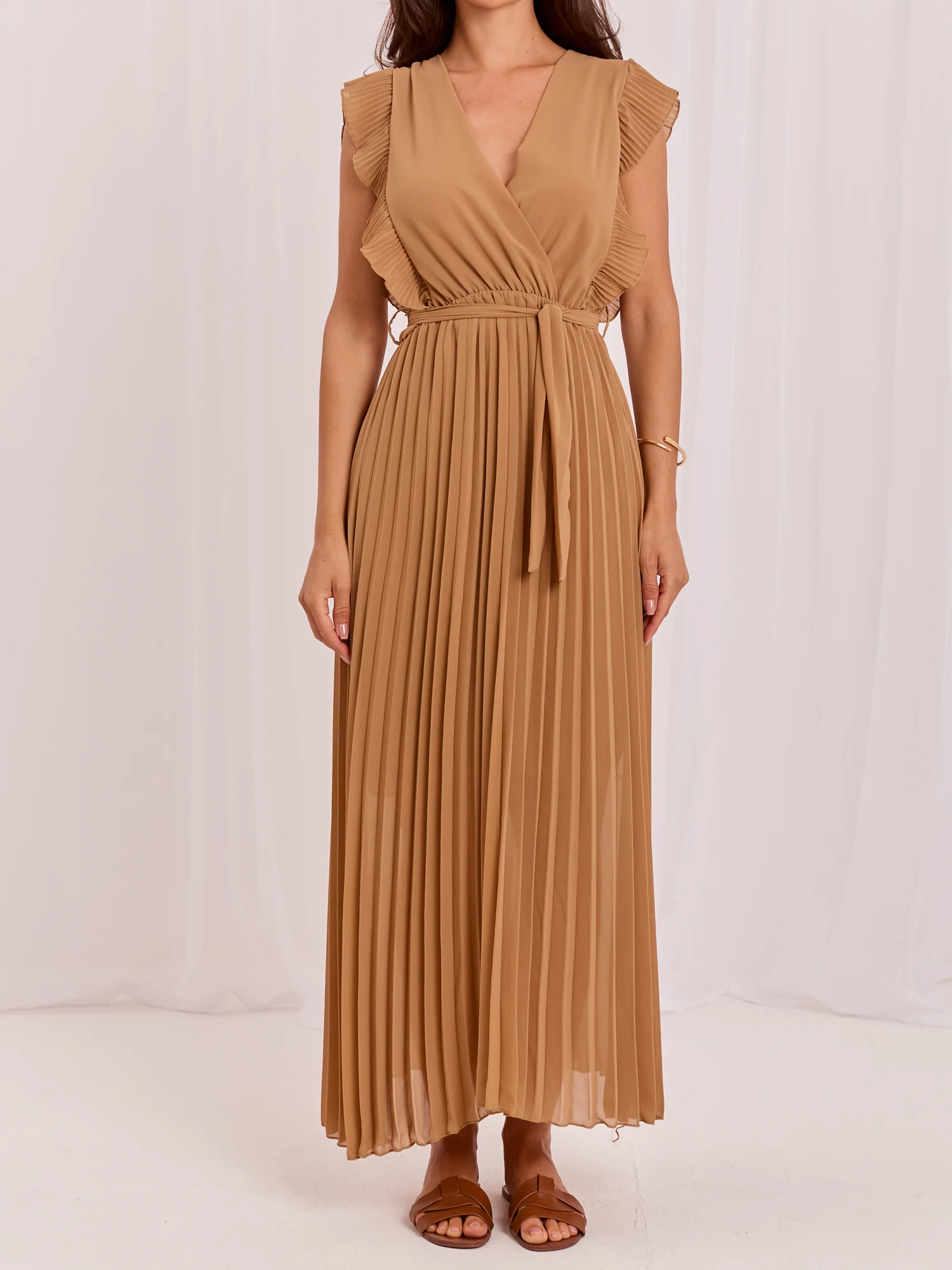 Rochie Dama Midi, Lejera, RUE PARIS, Camel de Vara - imagine 7