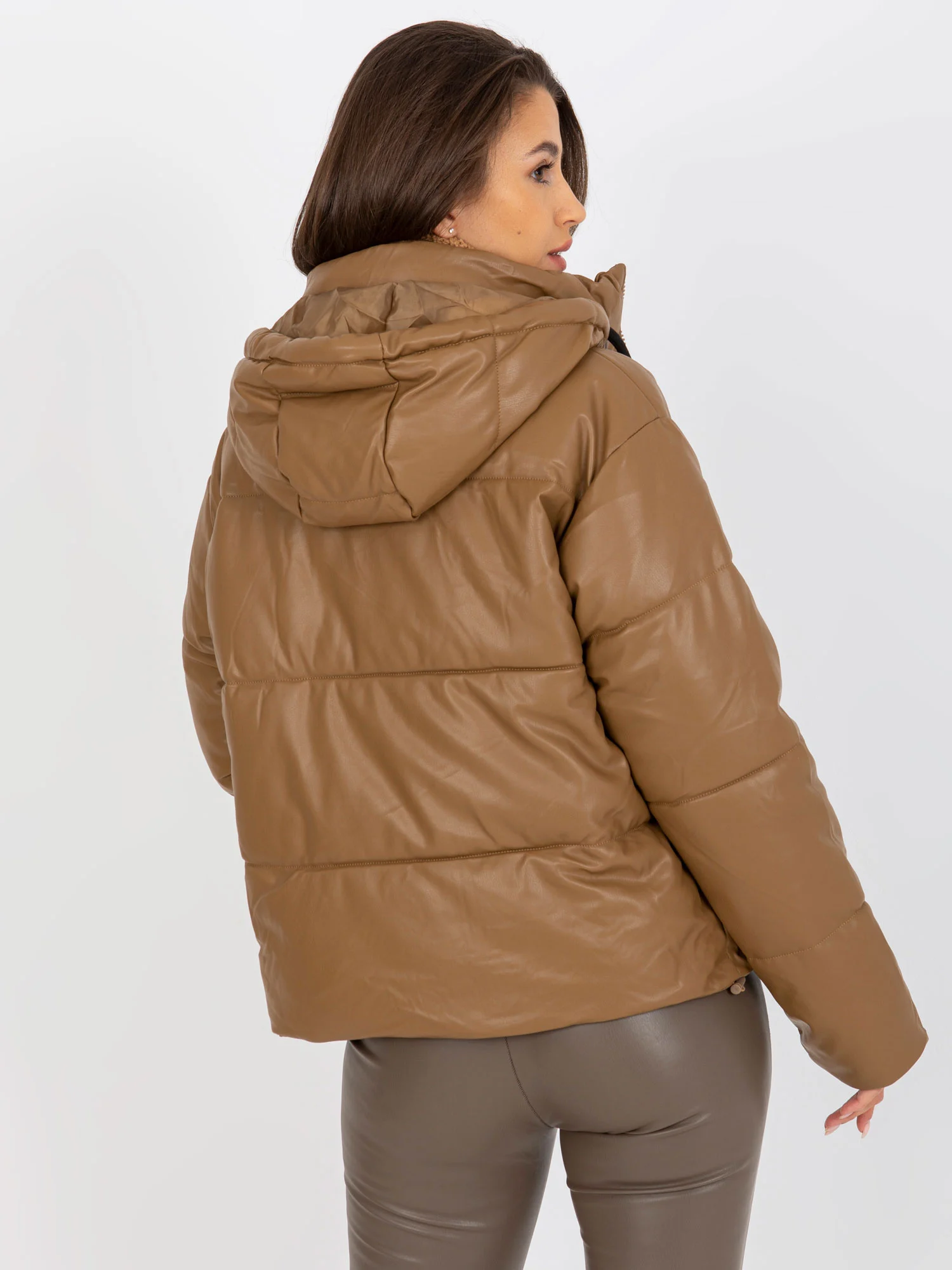 Jacheta Dama Maneca lunga, Guler inalt, Z-Desing Jacket Style, Camel Casual - imagine 4