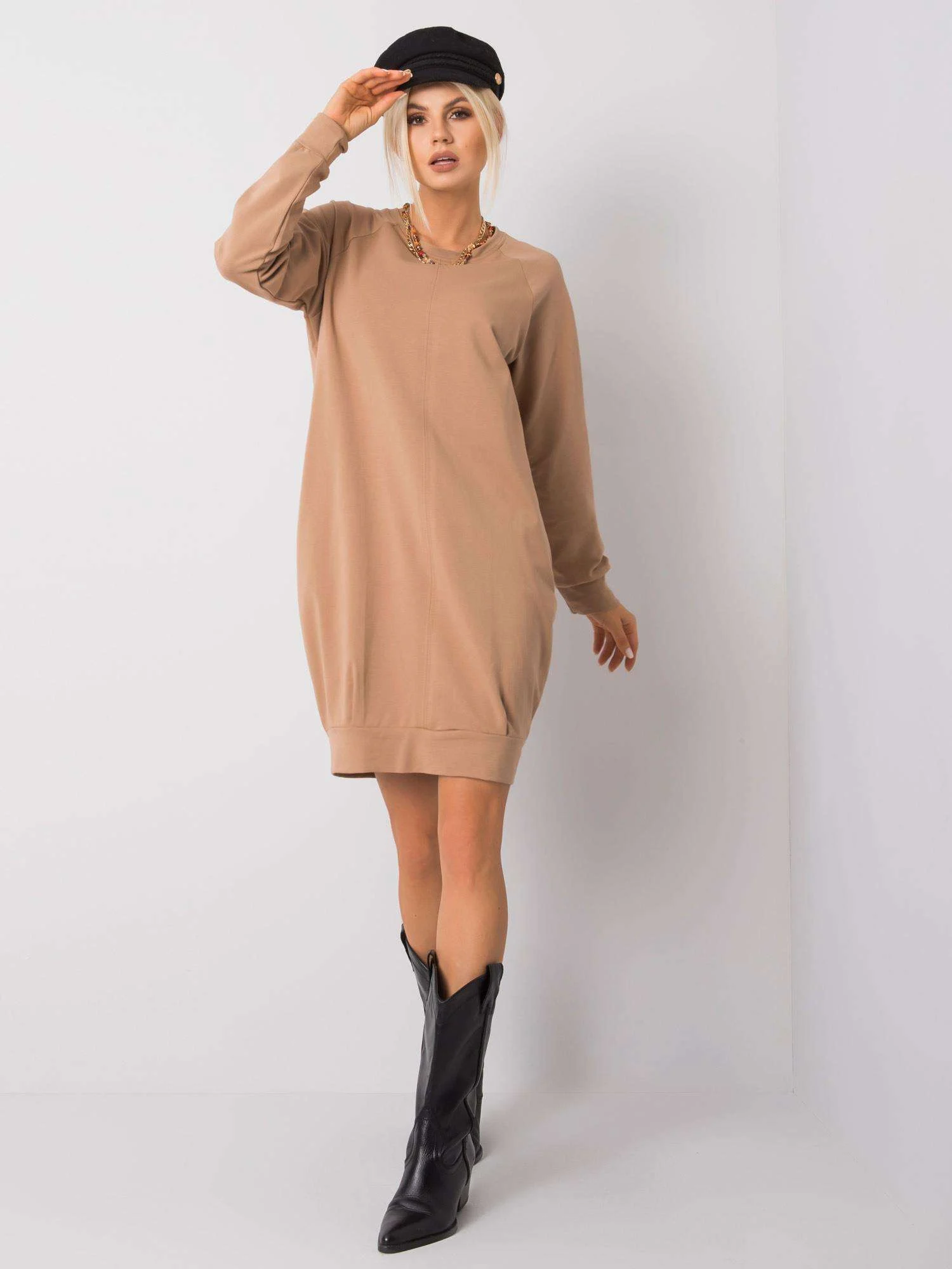 Rochie Dama Maxi, Oversize, BASIC FEEL GOOD, Camel Casual - Image 4