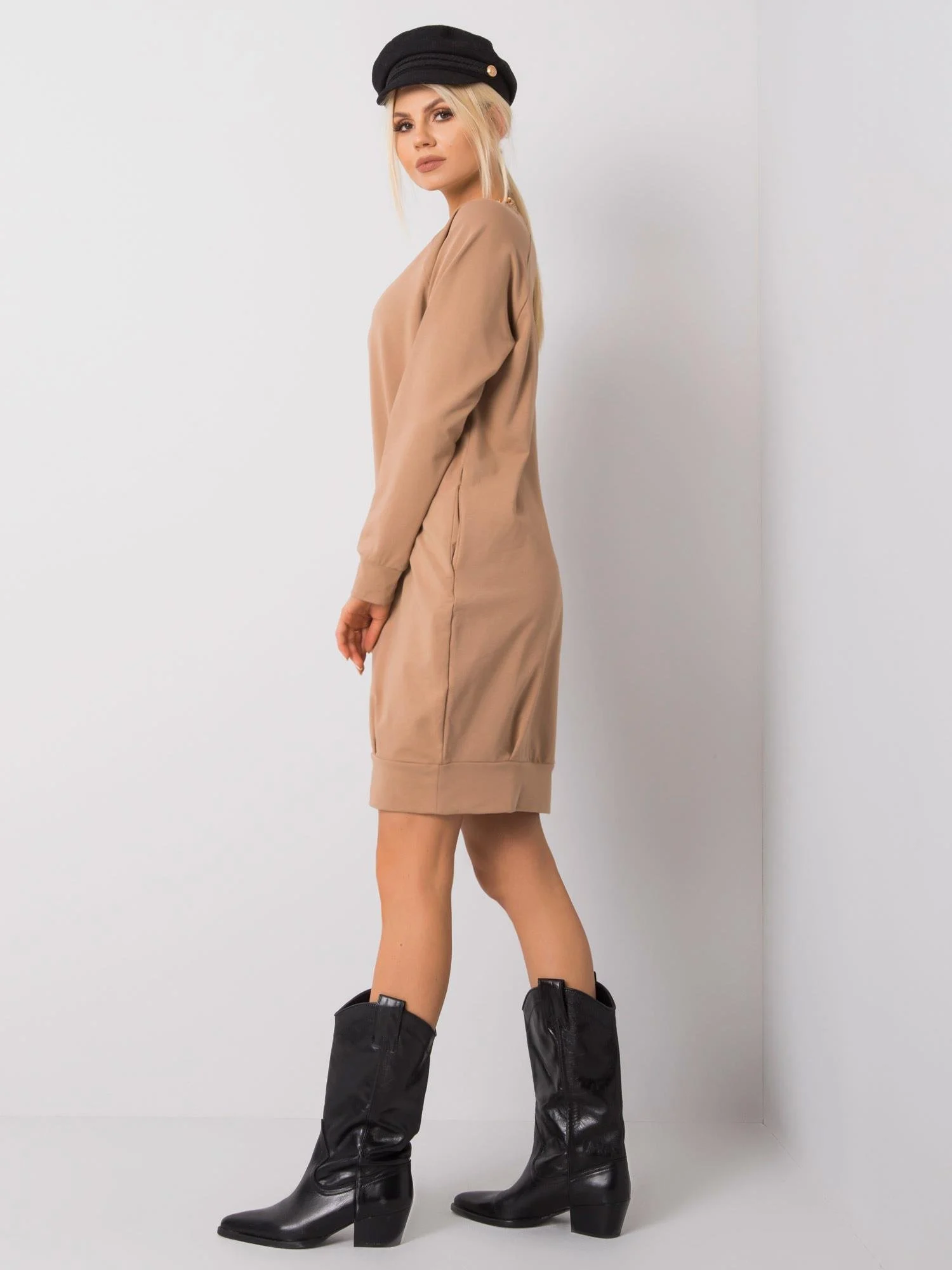 Rochie Dama Maxi, Oversize, BASIC FEEL GOOD, Camel Casual - Image 2