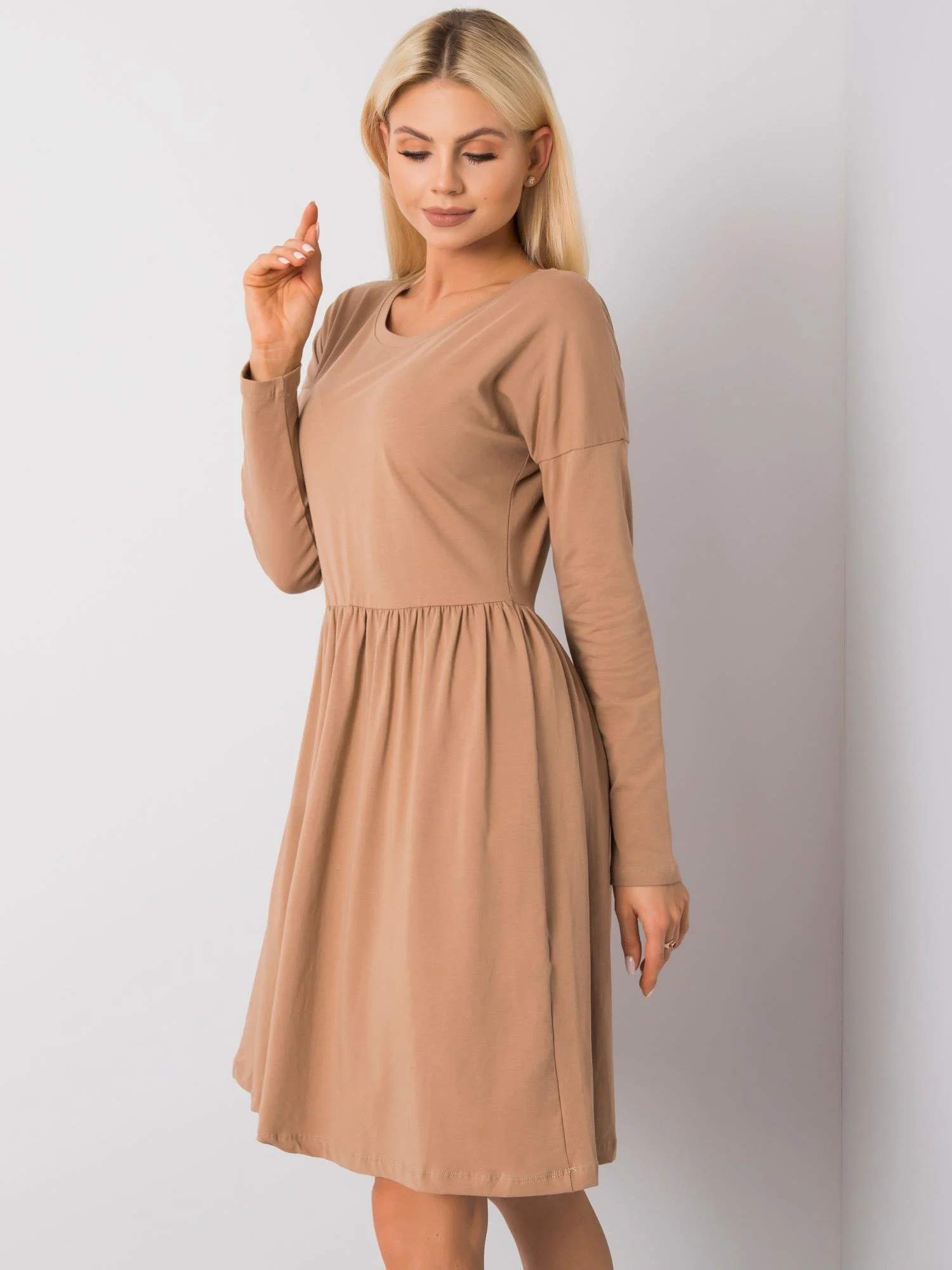 Rochie Dama Maxi, Lejera, RUE PARIS, Camel Eleganta Office - Image 5