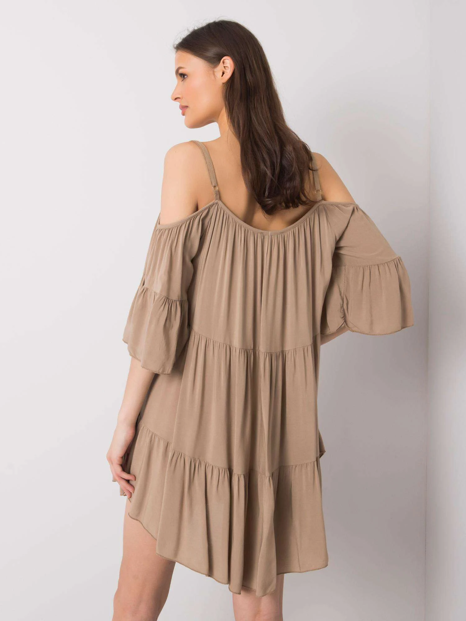 Rochie Dama Mini, Boho, Och Bella, Bej Casual - Image 4