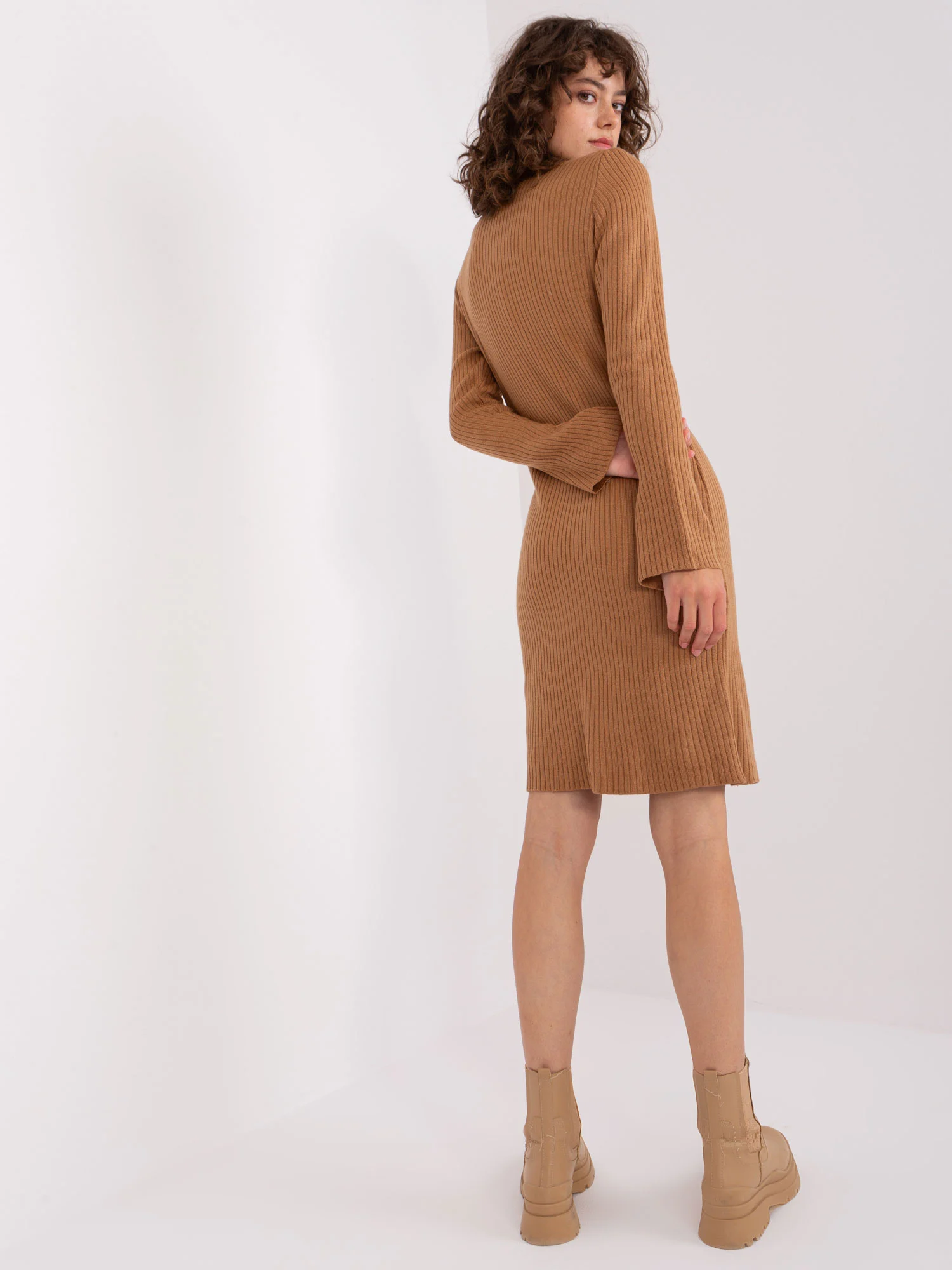 Rochie Dama Midi, Dungi, BADU, Camel Casual - Image 4
