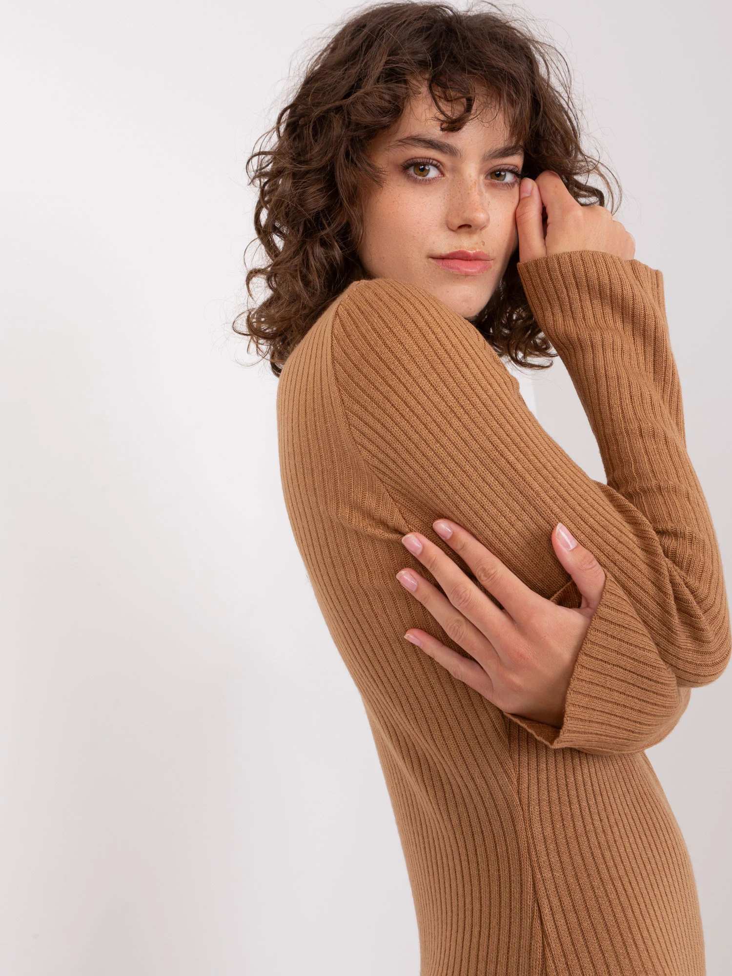 Rochie Dama Midi, Dungi, BADU, Camel Casual - Image 2