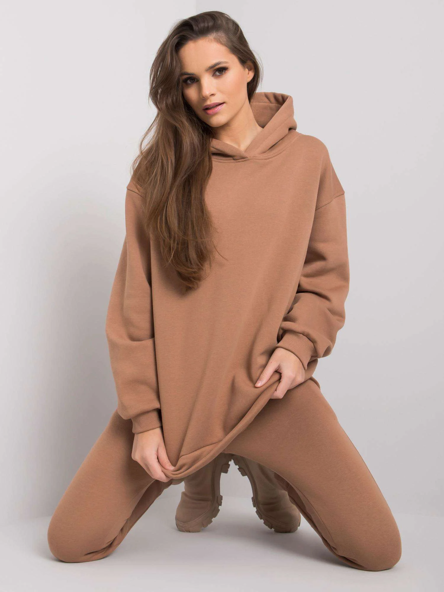 Compleu Dama Maneca lunga, Mansete elastice, BASIC FEEL GOOD, Camel Casual - imagine 5