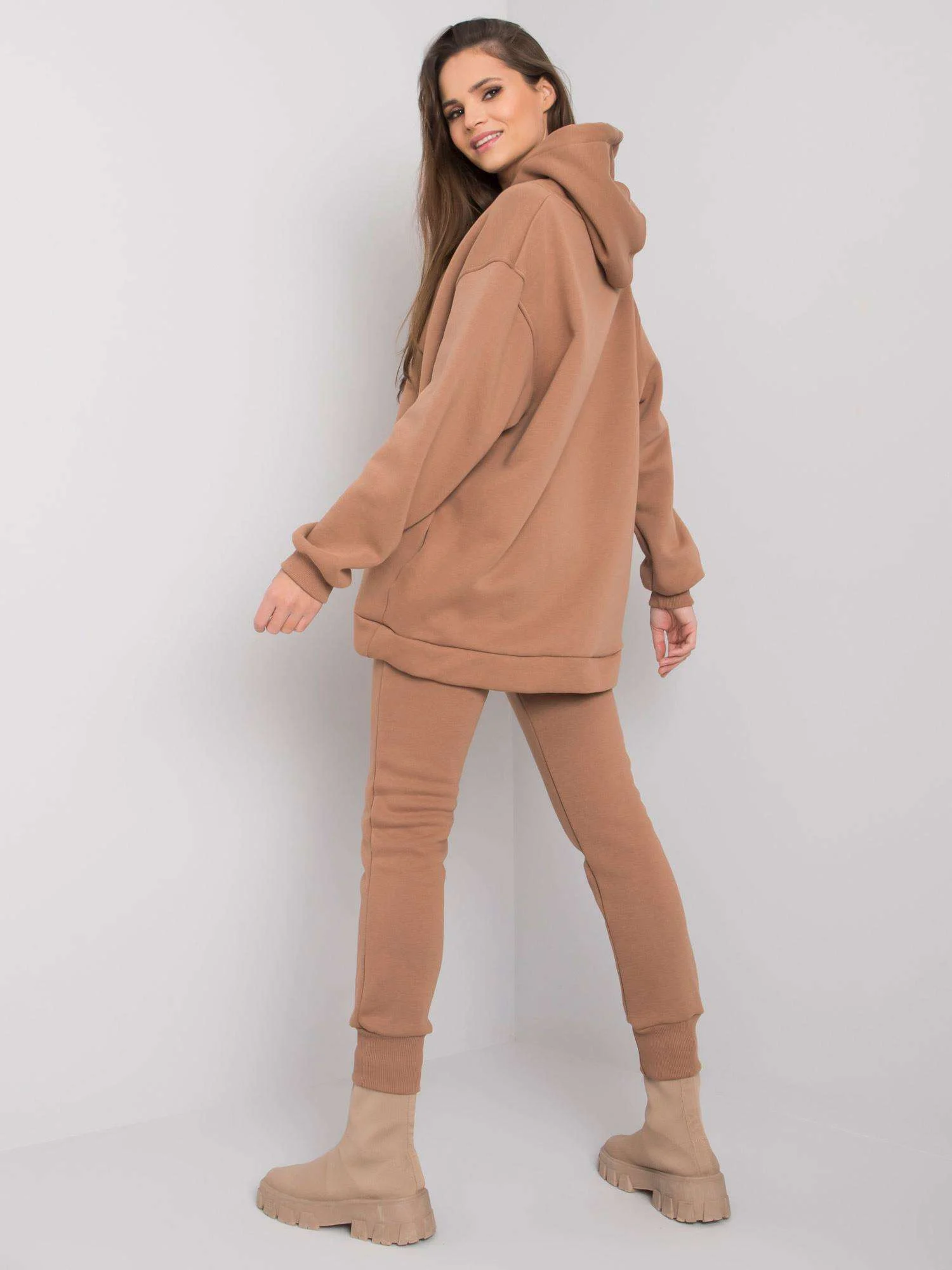 Compleu Dama Maneca lunga, Mansete elastice, BASIC FEEL GOOD, Camel Casual - imagine 4