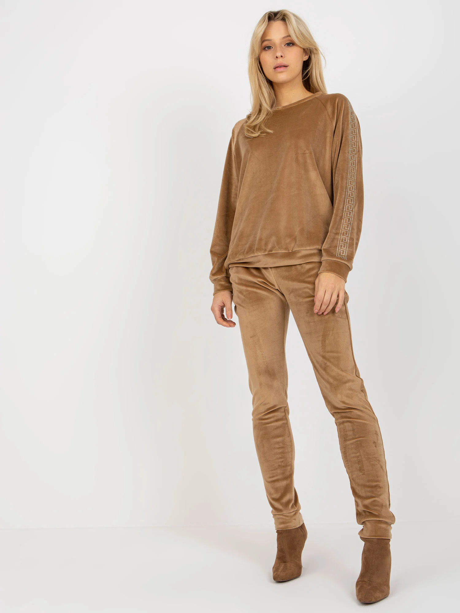 Compleu Dama Maneca lunga, Mansete elastice, RELEVANCE, Camel Casual - imagine 5