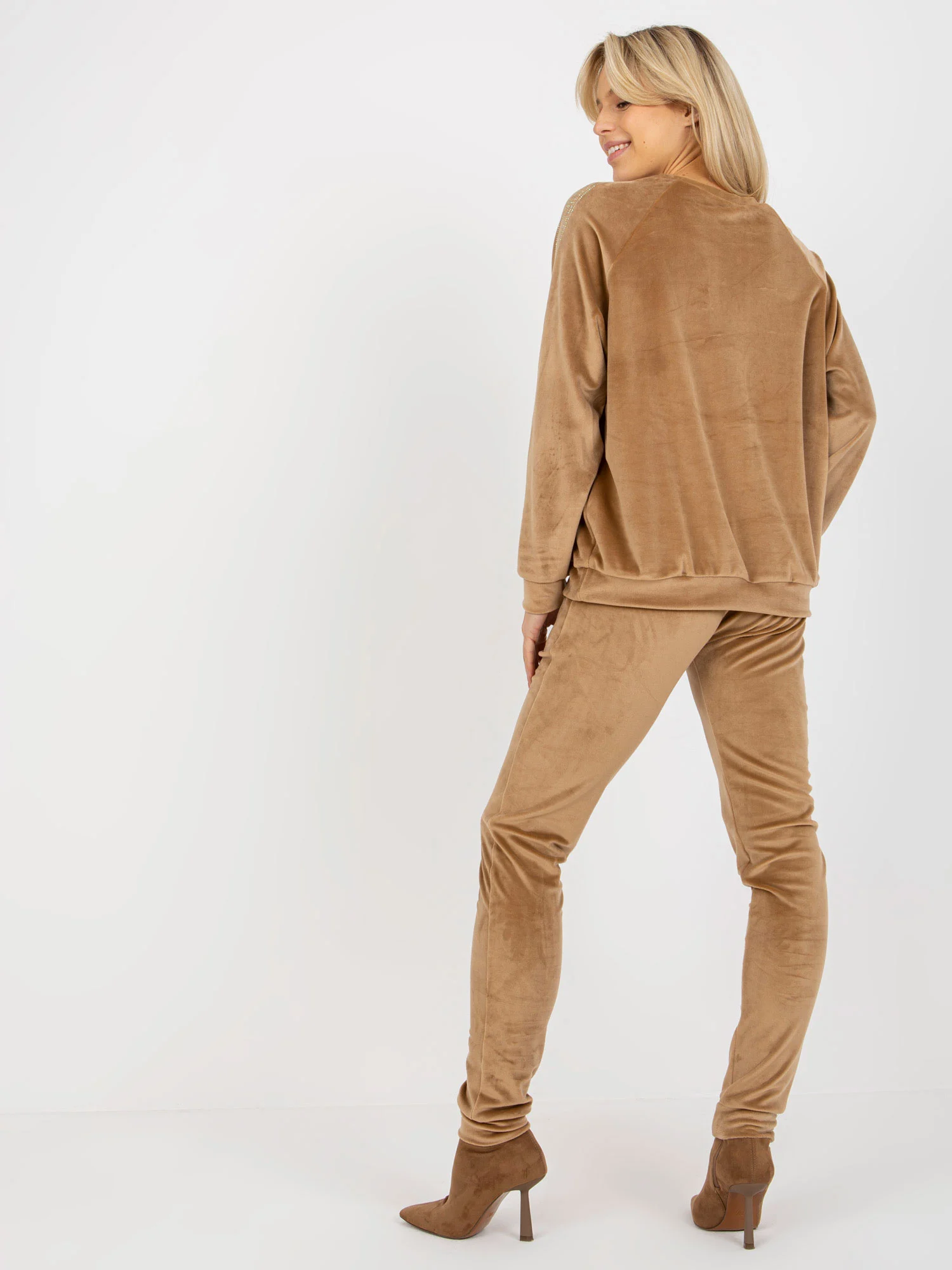 Compleu Dama Maneca lunga, Mansete elastice, RELEVANCE, Camel Casual - imagine 6