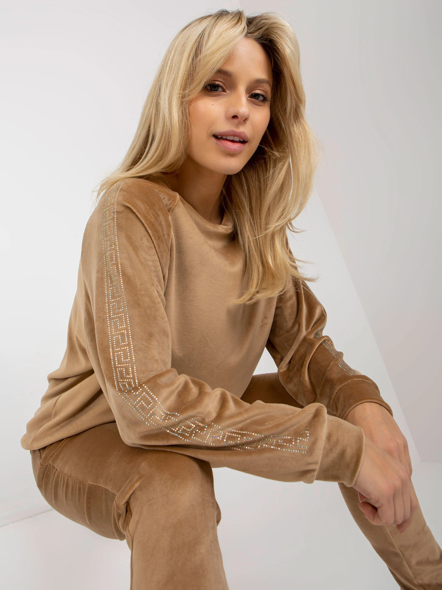 Compleu Dama Maneca lunga, Mansete elastice, RELEVANCE, Camel Casual - imagine 3