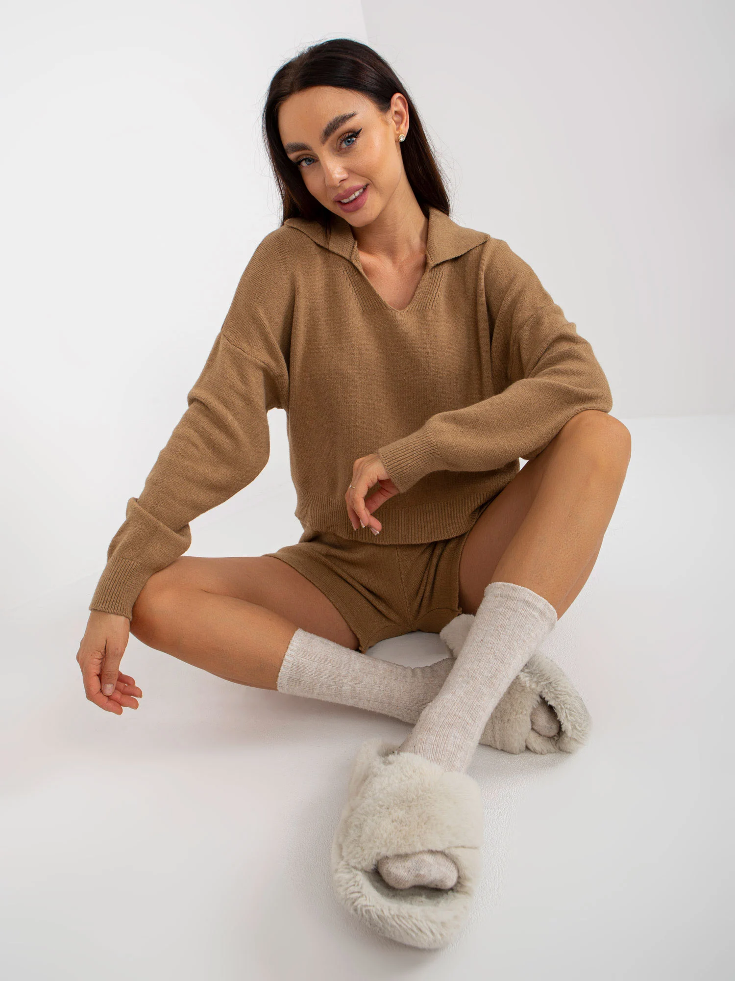Compleu Dama Mini, Larga, AZARA by Rose Blu, Camel Eleganta Office - imagine 4