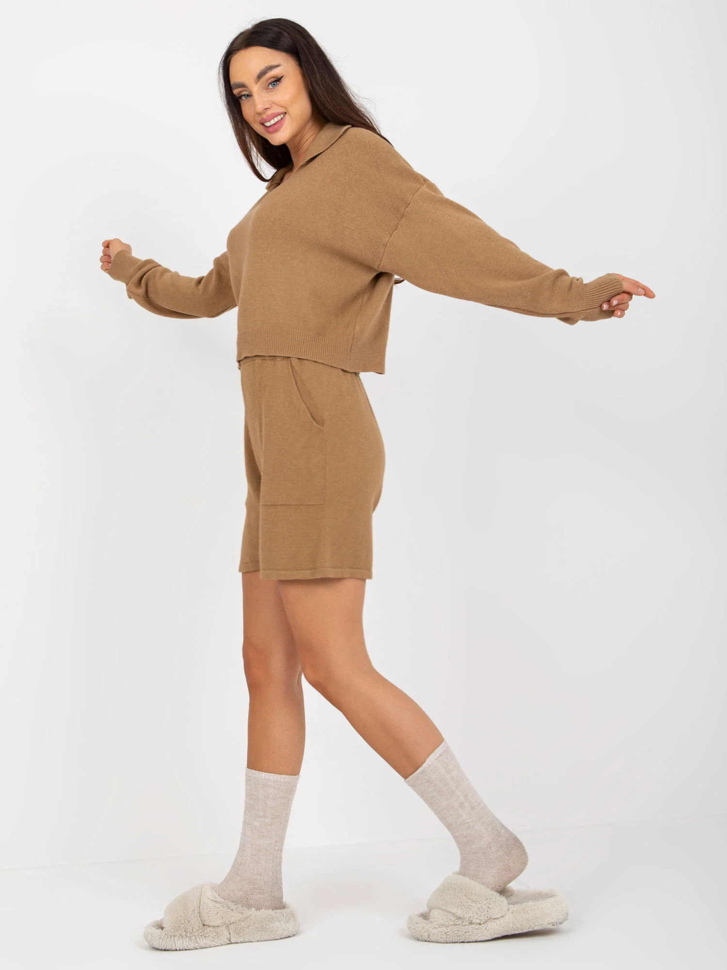 Compleu Dama Mini, Larga, AZARA by Rose Blu, Camel Eleganta Office - imagine 2