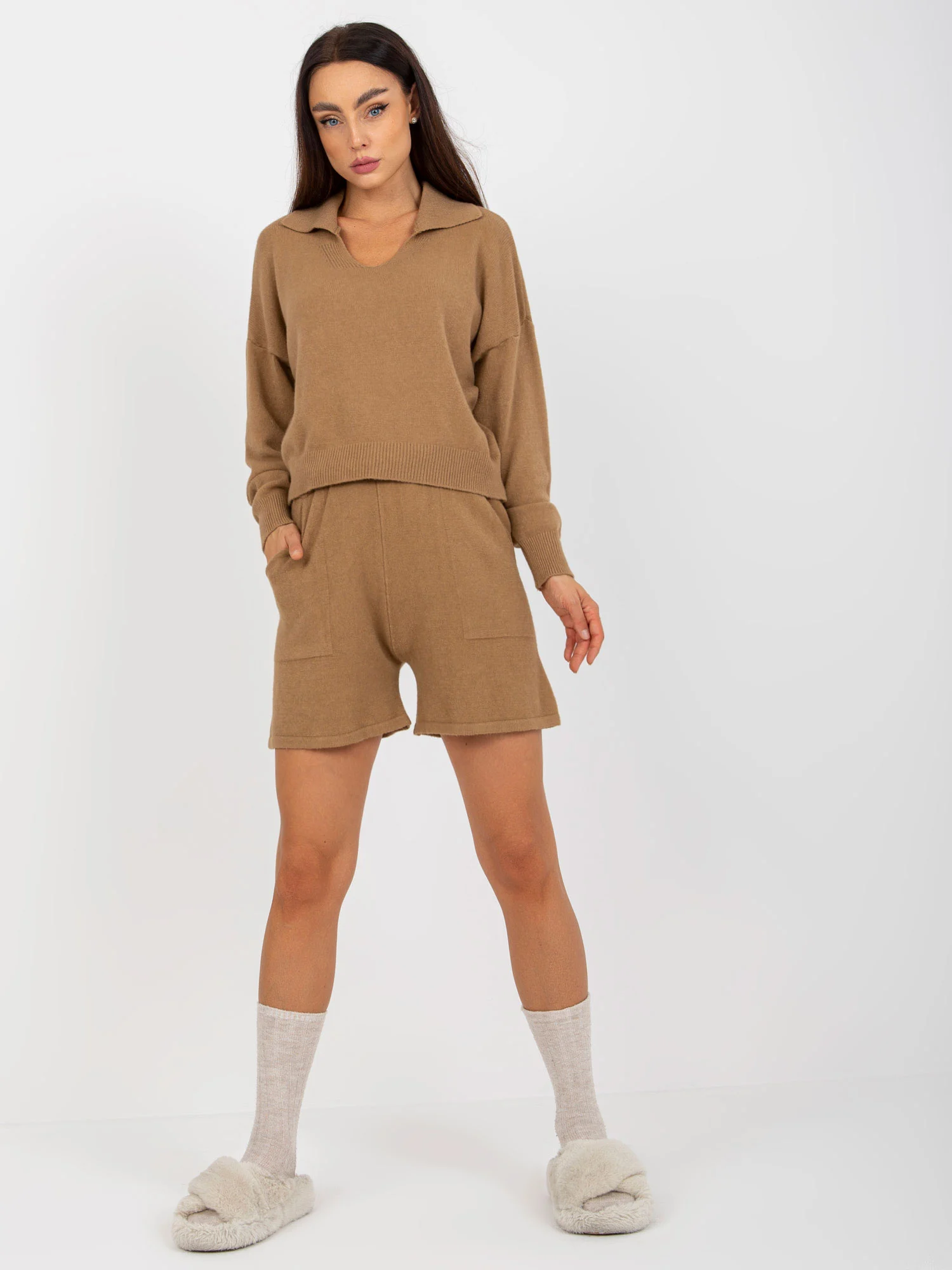 Compleu Dama Mini, Larga, AZARA by Rose Blu, Camel Eleganta Office - imagine 6
