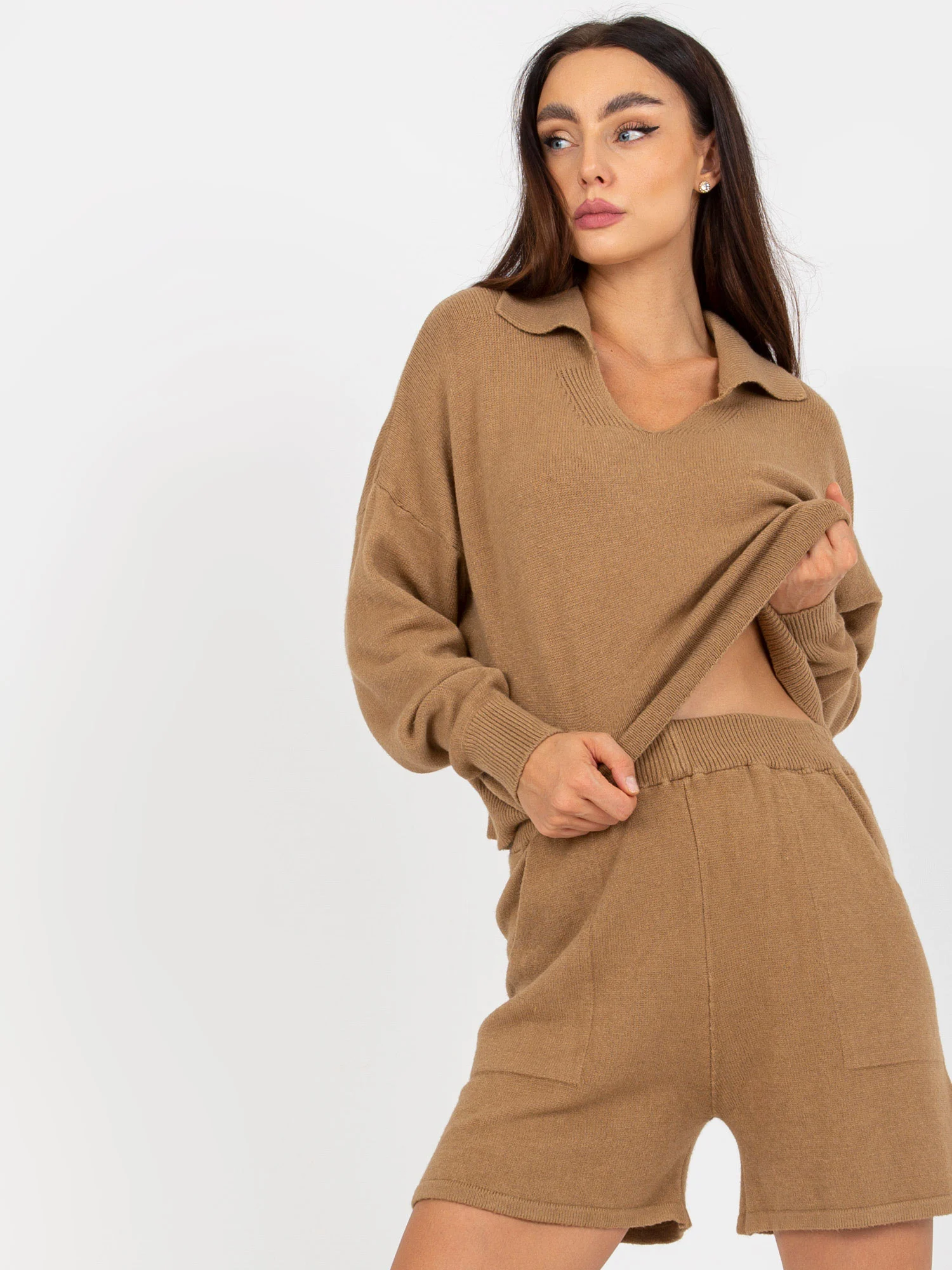 Compleu Dama Mini, Larga, AZARA by Rose Blu, Camel Eleganta Office - imagine 3