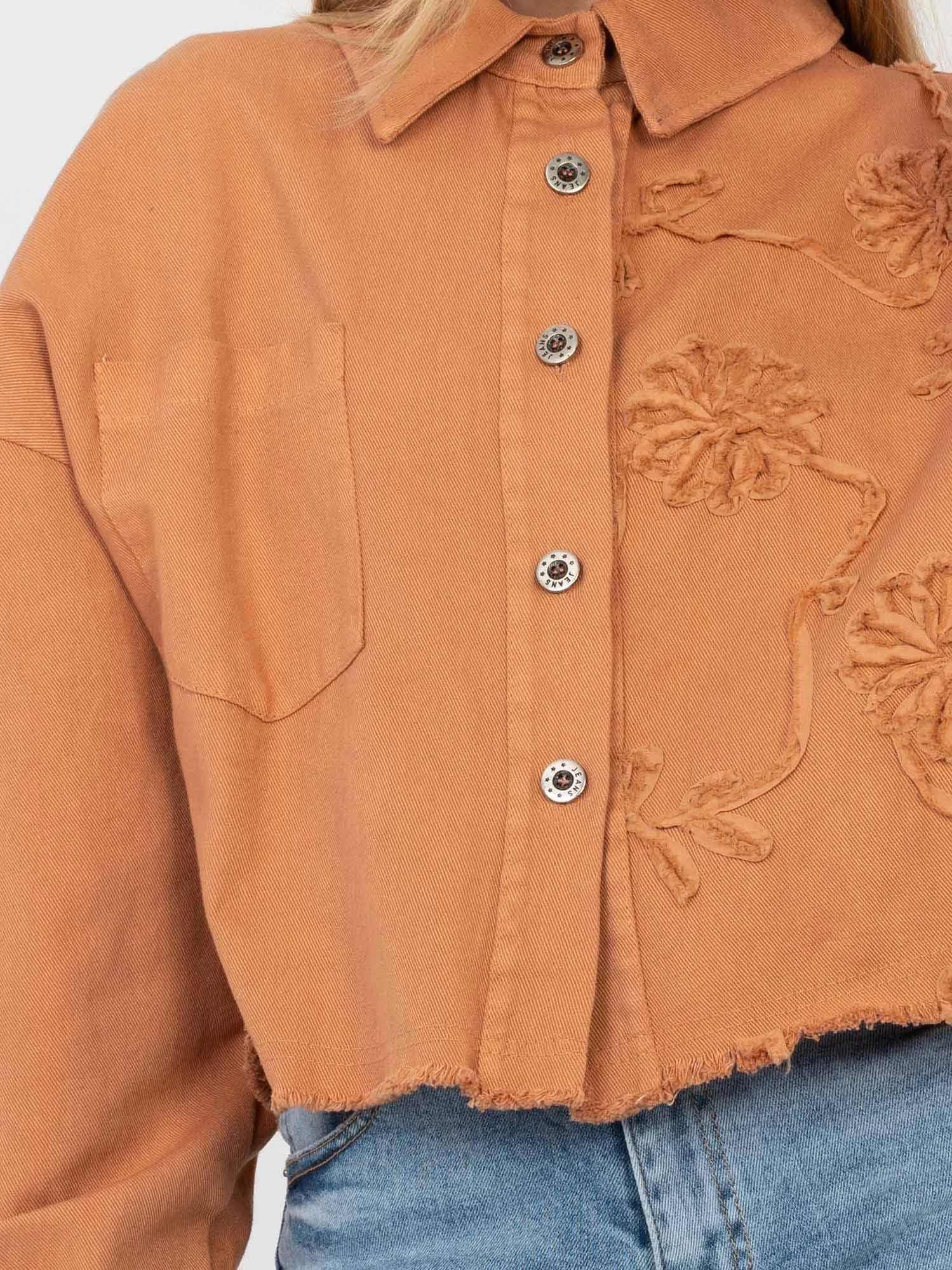 Jacheta Dama Mini, Floral, RUE PARIS, Portocaliu de Vara - imagine 4