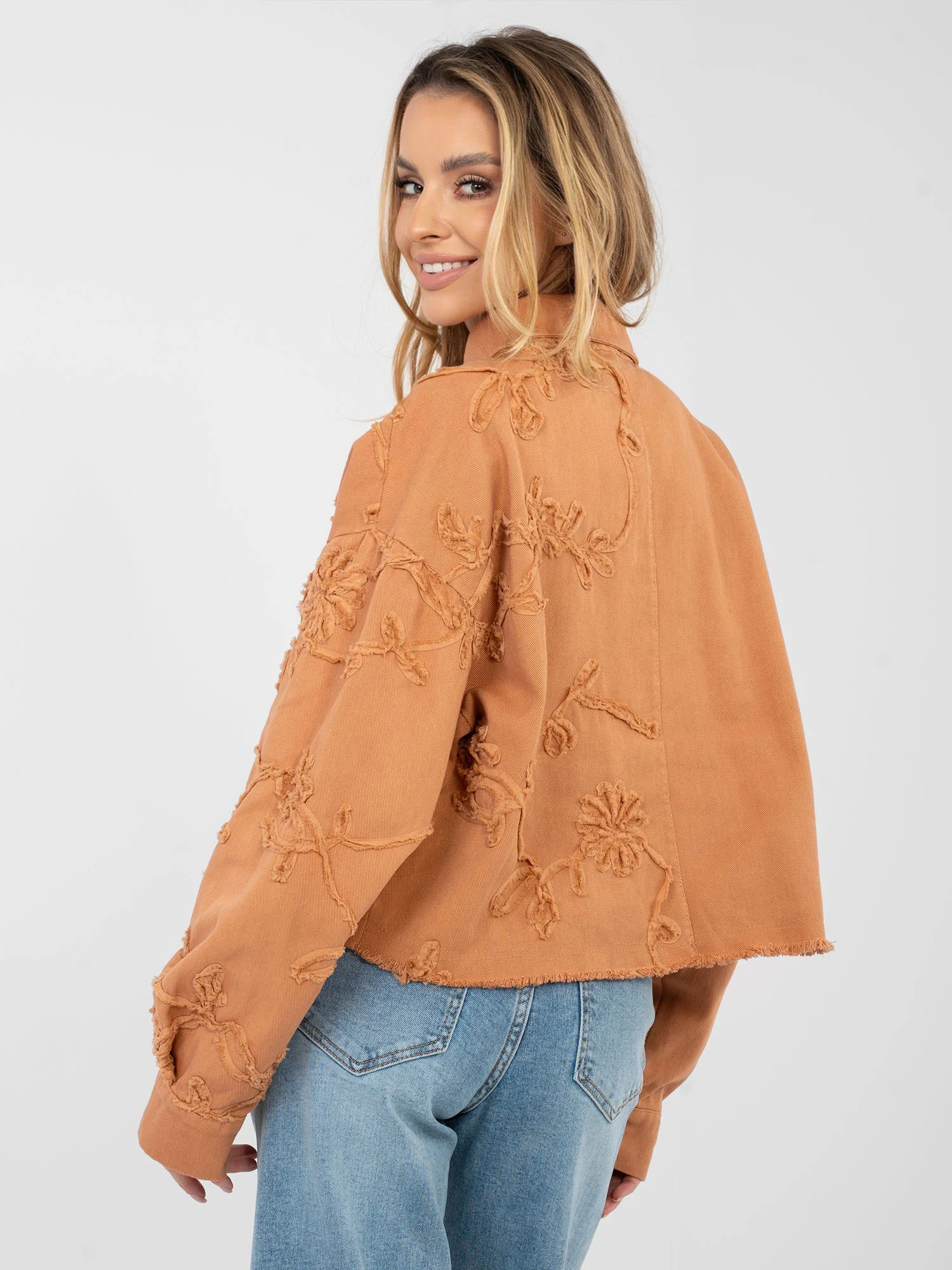 Jacheta Dama Mini, Floral, RUE PARIS, Portocaliu de Vara - imagine 3