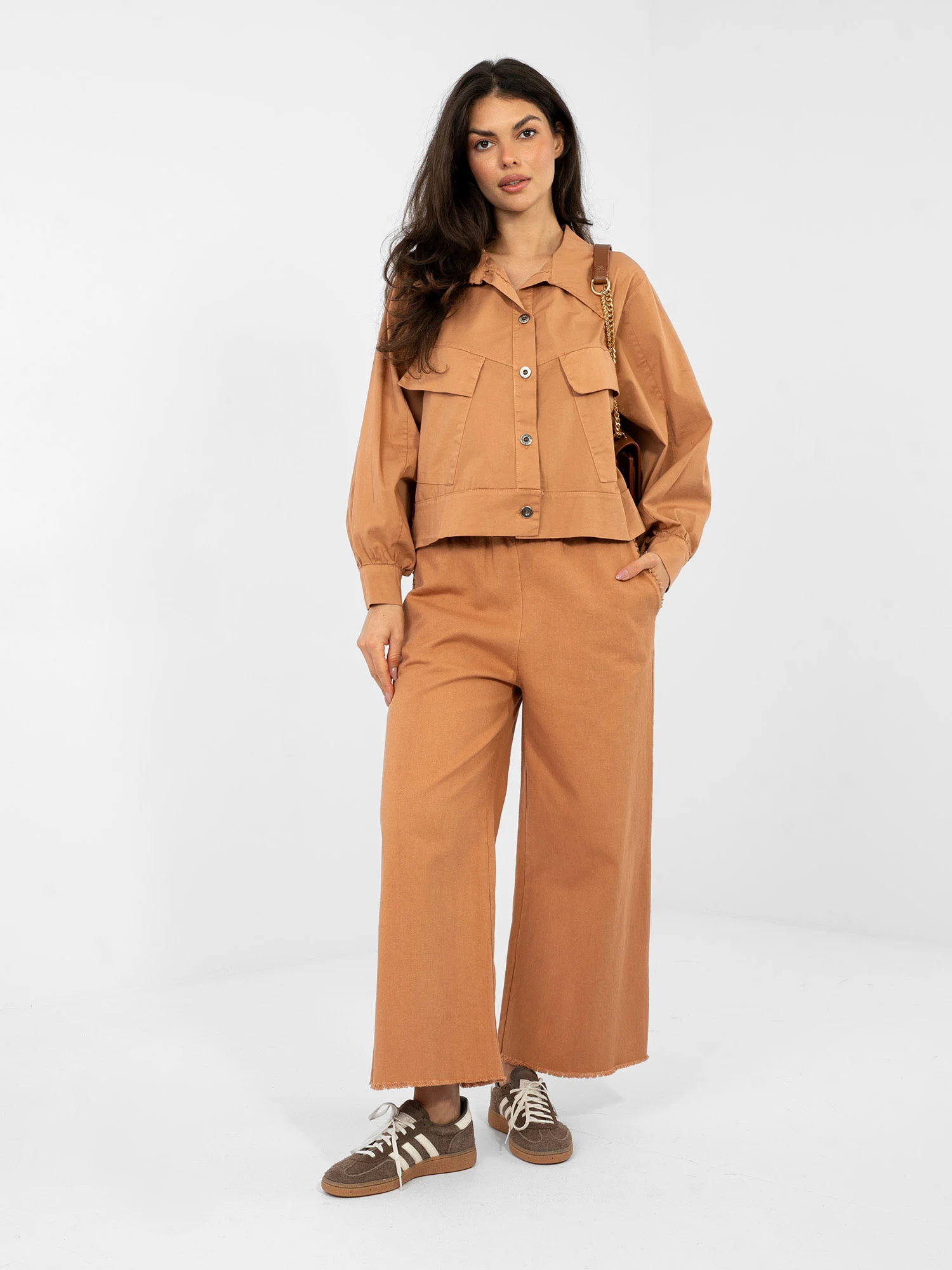 Jacheta Dama Mini, Guler inalt, RUE PARIS, Portocaliu Casual - imagine 5