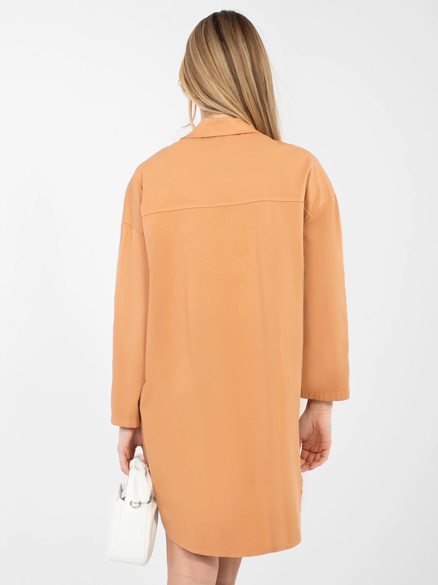 Rochie Dama Maxi, Oversize, RUE PARIS, Portocaliu - Image 4