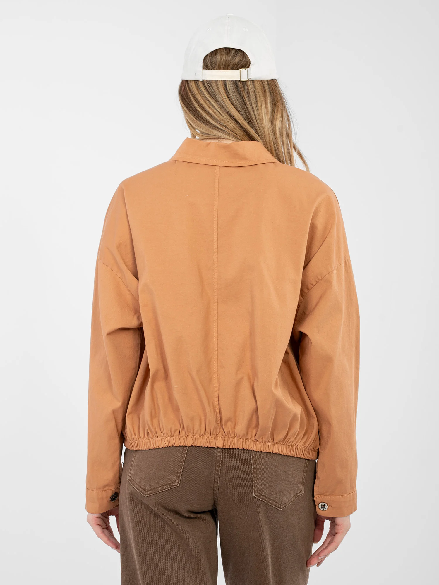Camasa Dama Mini, Guler inalt, RUE PARIS, Portocaliu Casual - imagine 4