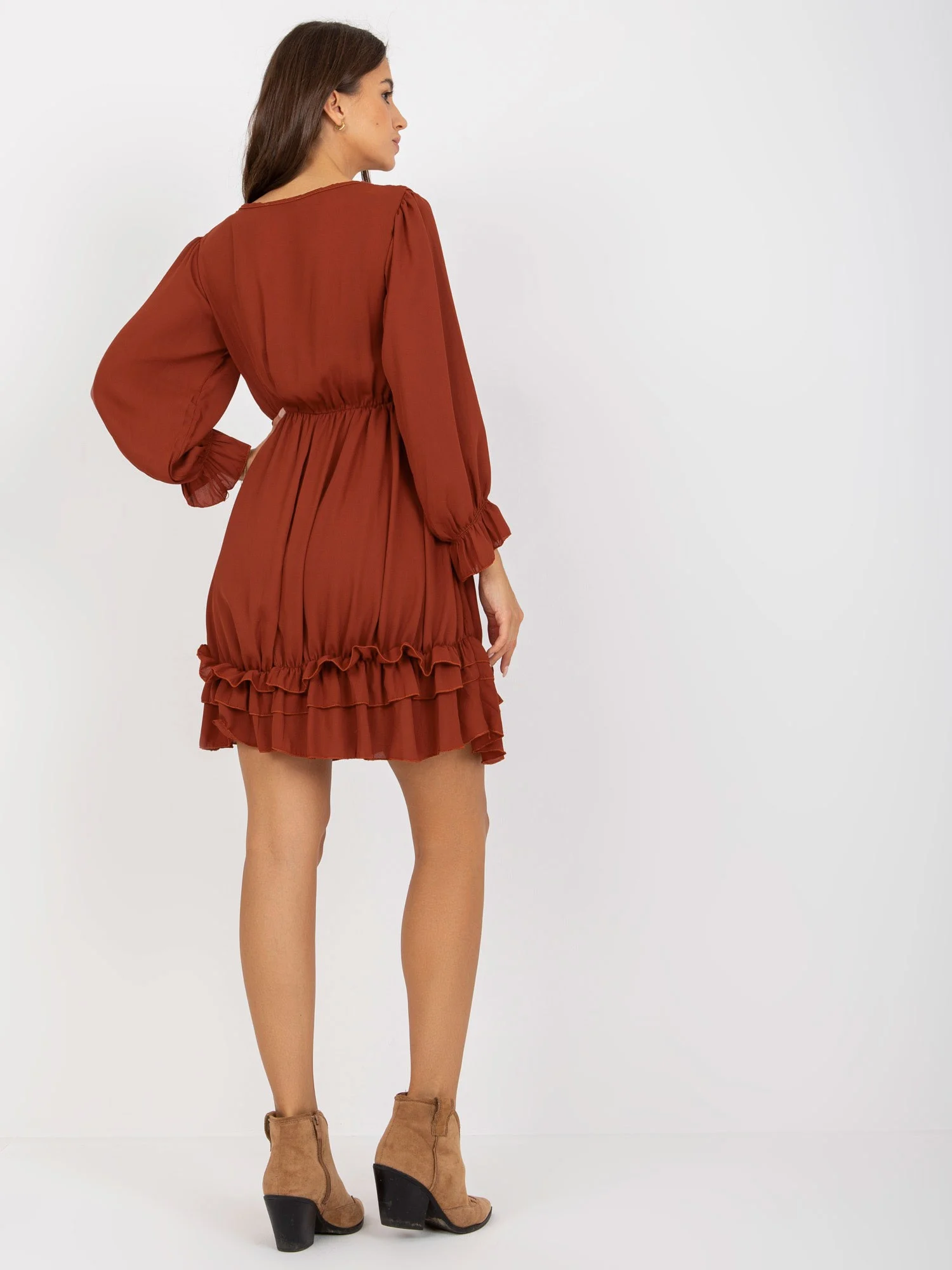 Rochie Dama Maxi, Lejera, Och Bella, Portocaliu Eleganta Office - Image 5