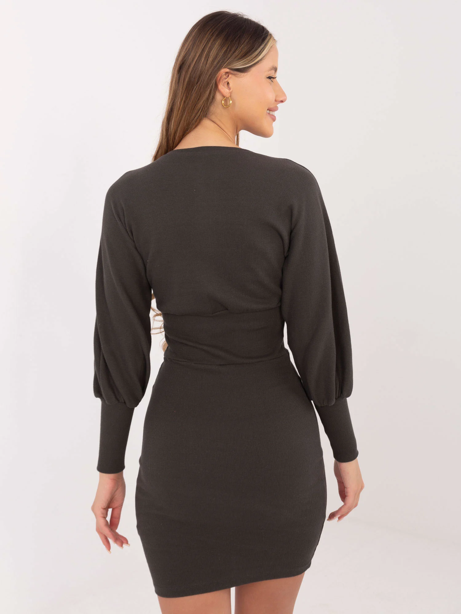 Rochie Dama Maxi, Dungi, RUE PARIS, Khaki Eleganta Office - Image 3
