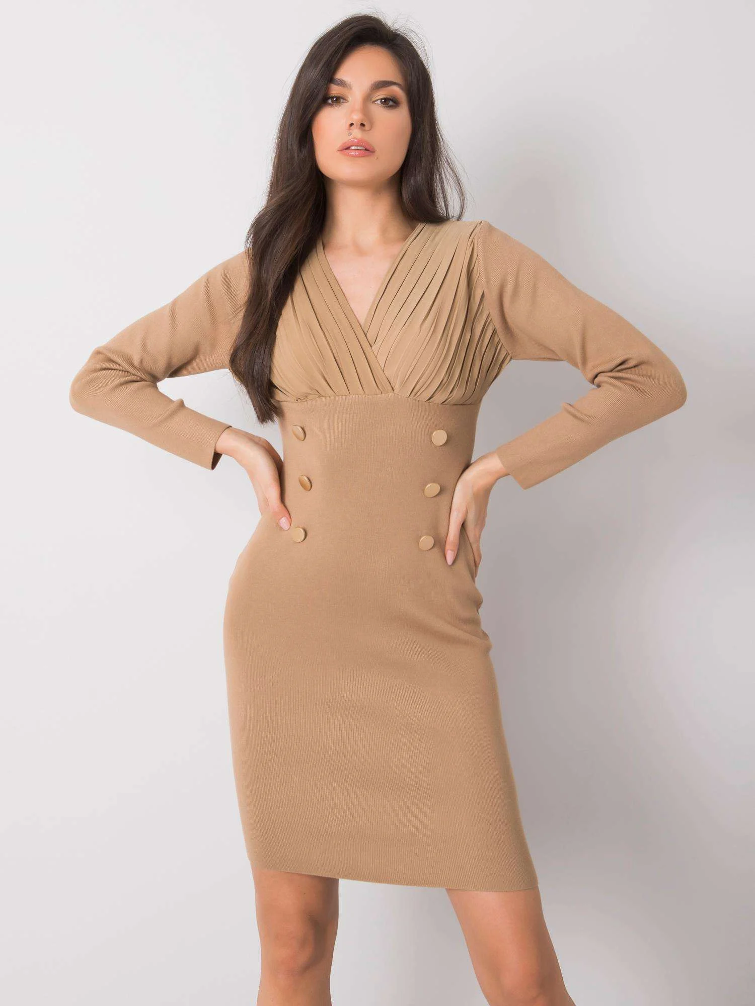 Rochie Dama Mini, Dungi, Jean Louis Francoise, Bej de Ocazie Nunta - imagine 4